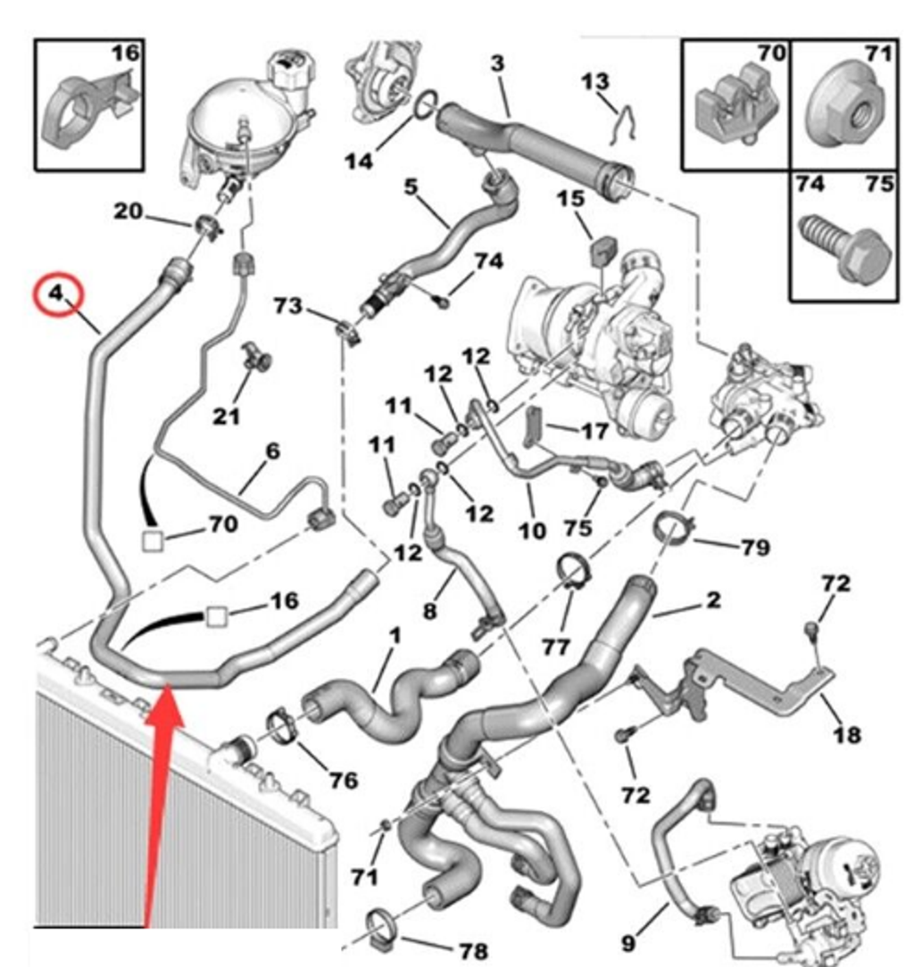 3008 spare tank hose