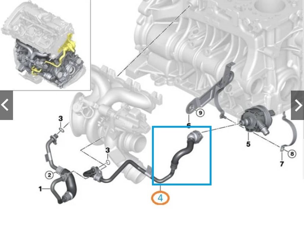 BMW F30 G20 G30 B46 B48 turbo water coolant return hose aluminium – TKC ...