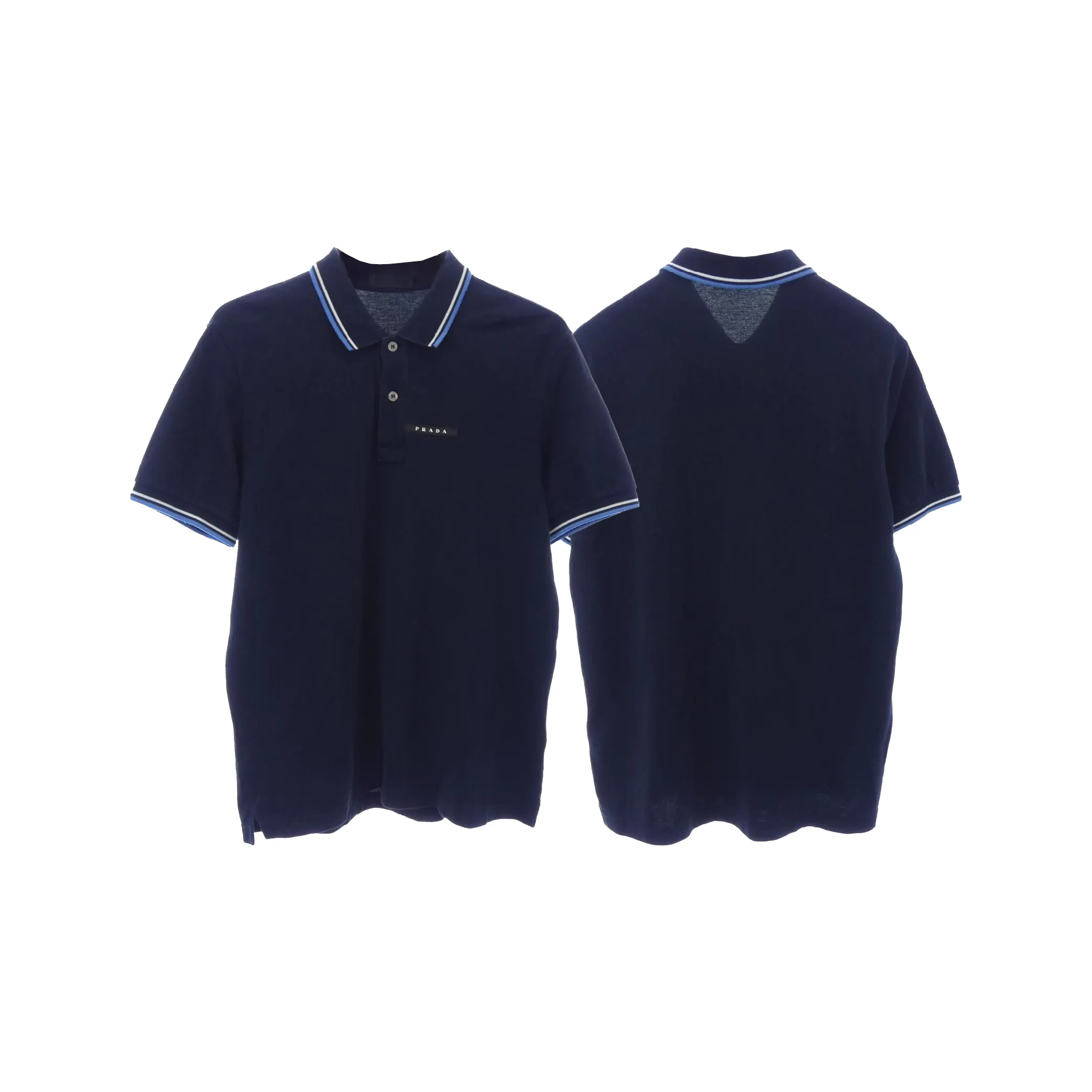 Prada Twin Tipped Navy Blue Polo (1)