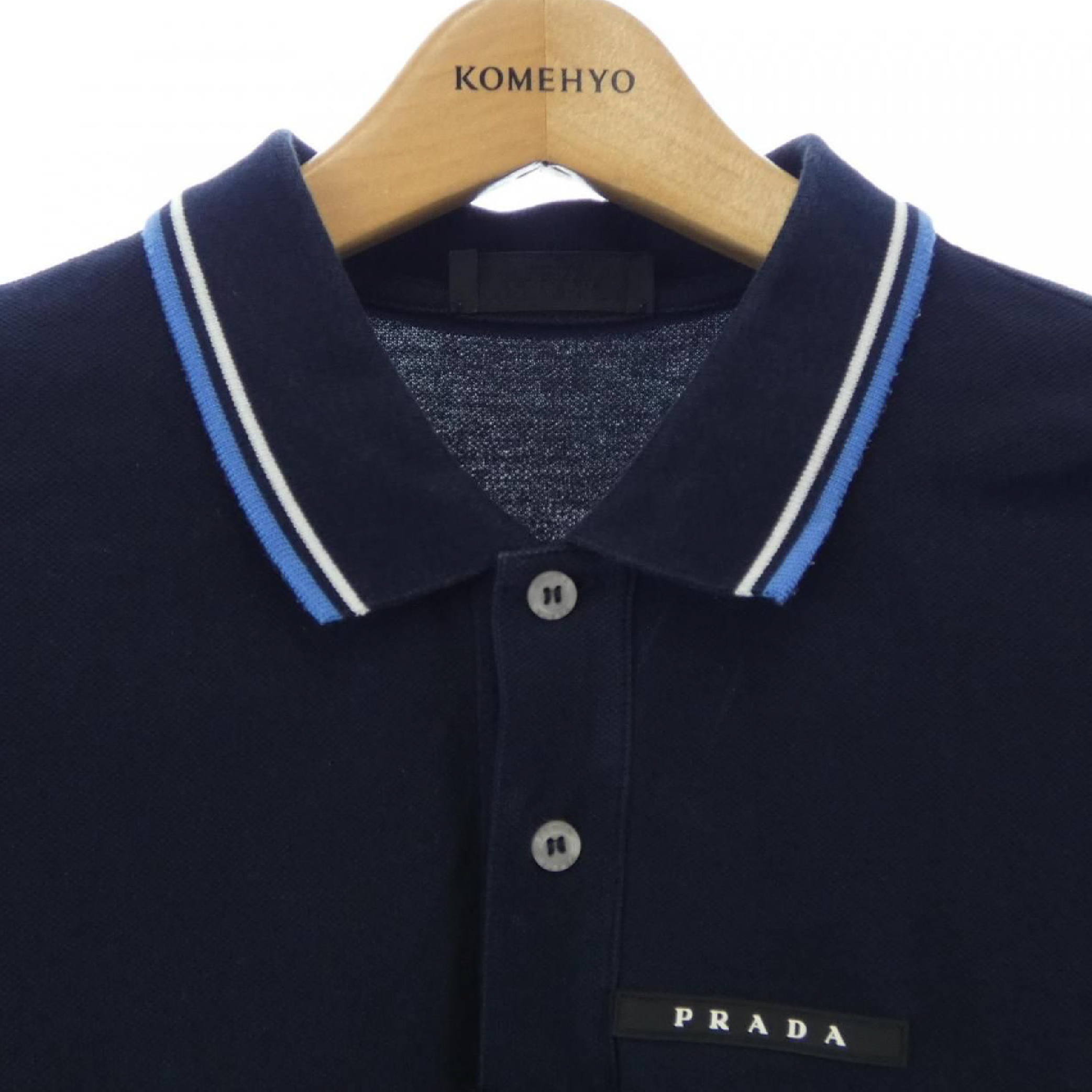 Prada Twin Tipped Navy Blue Polo (5)