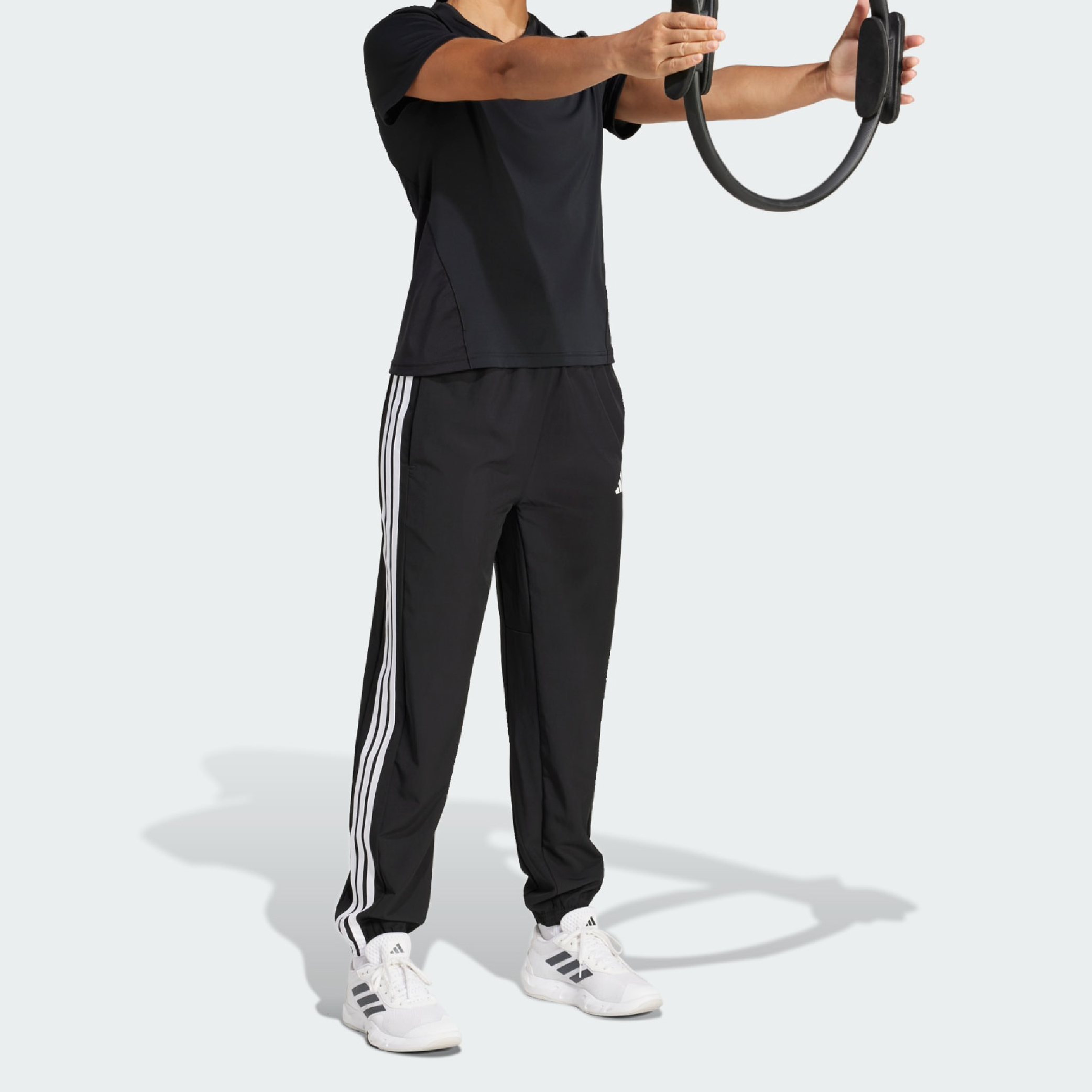 Adidas Train Essentials 3-Stripes Woven Black Pants-06