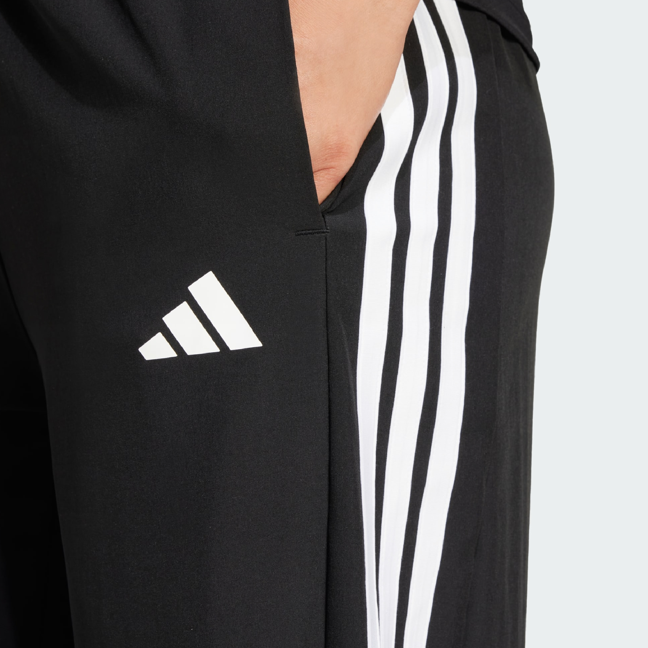Adidas Train Essentials 3-Stripes Woven Black Pants-02