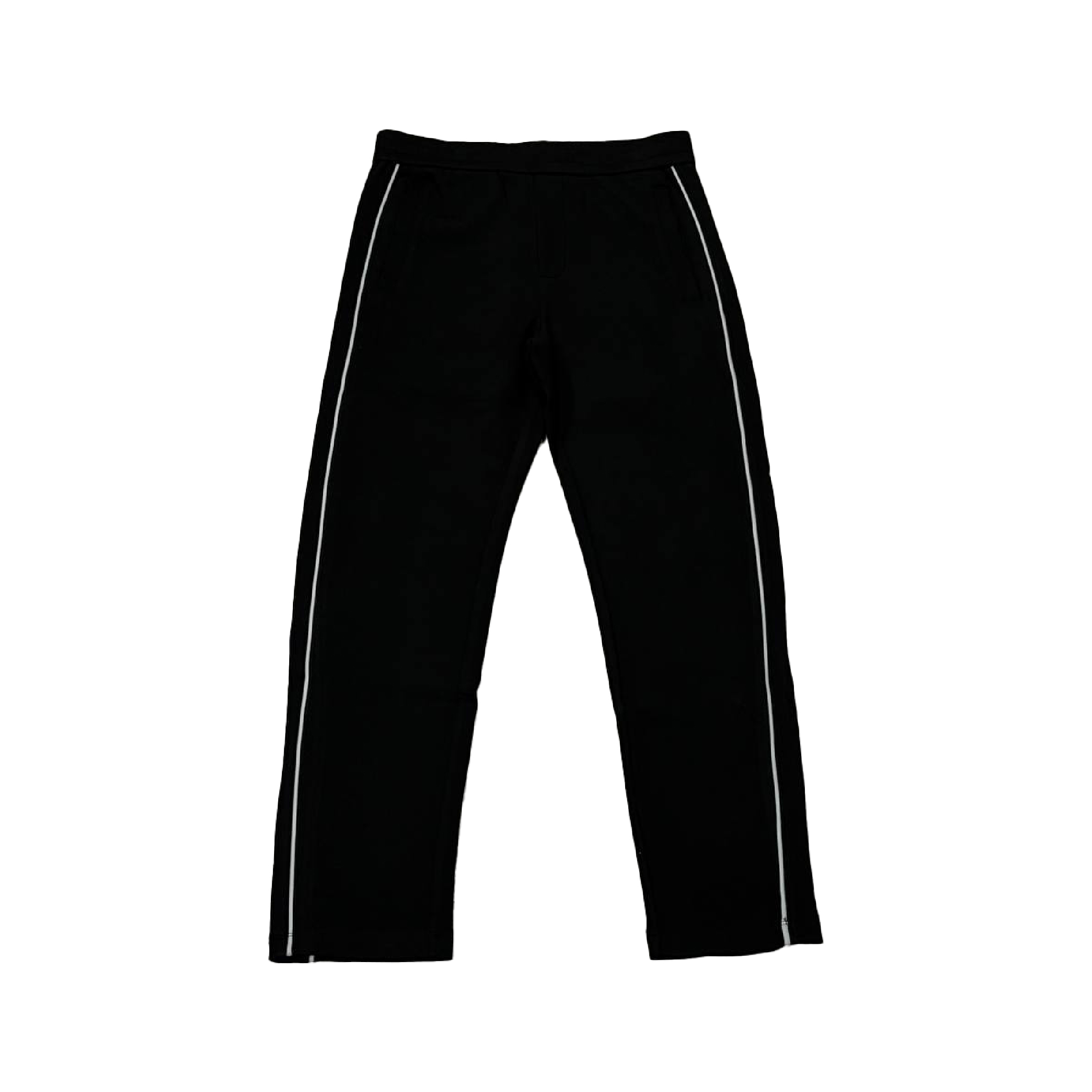 Emporio Armani Double Jersey Black Trousers with Piping Lined-03