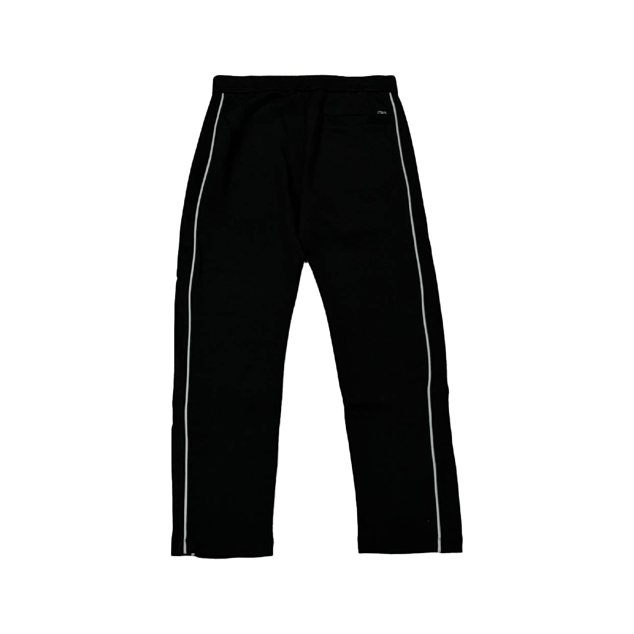 Emporio Armani Double Jersey Black Trousers with Piping Lined-02