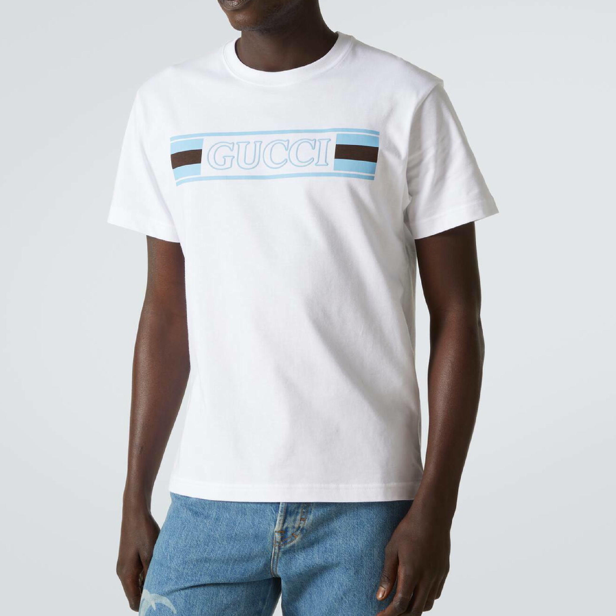 Gucci Gucci Web cotton jersey T-shirt-03