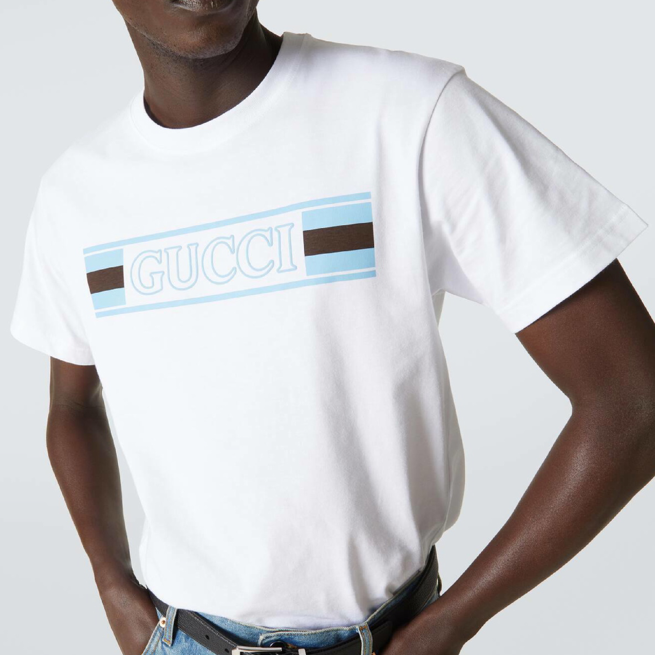 Gucci Gucci Web cotton jersey T-shirt-02