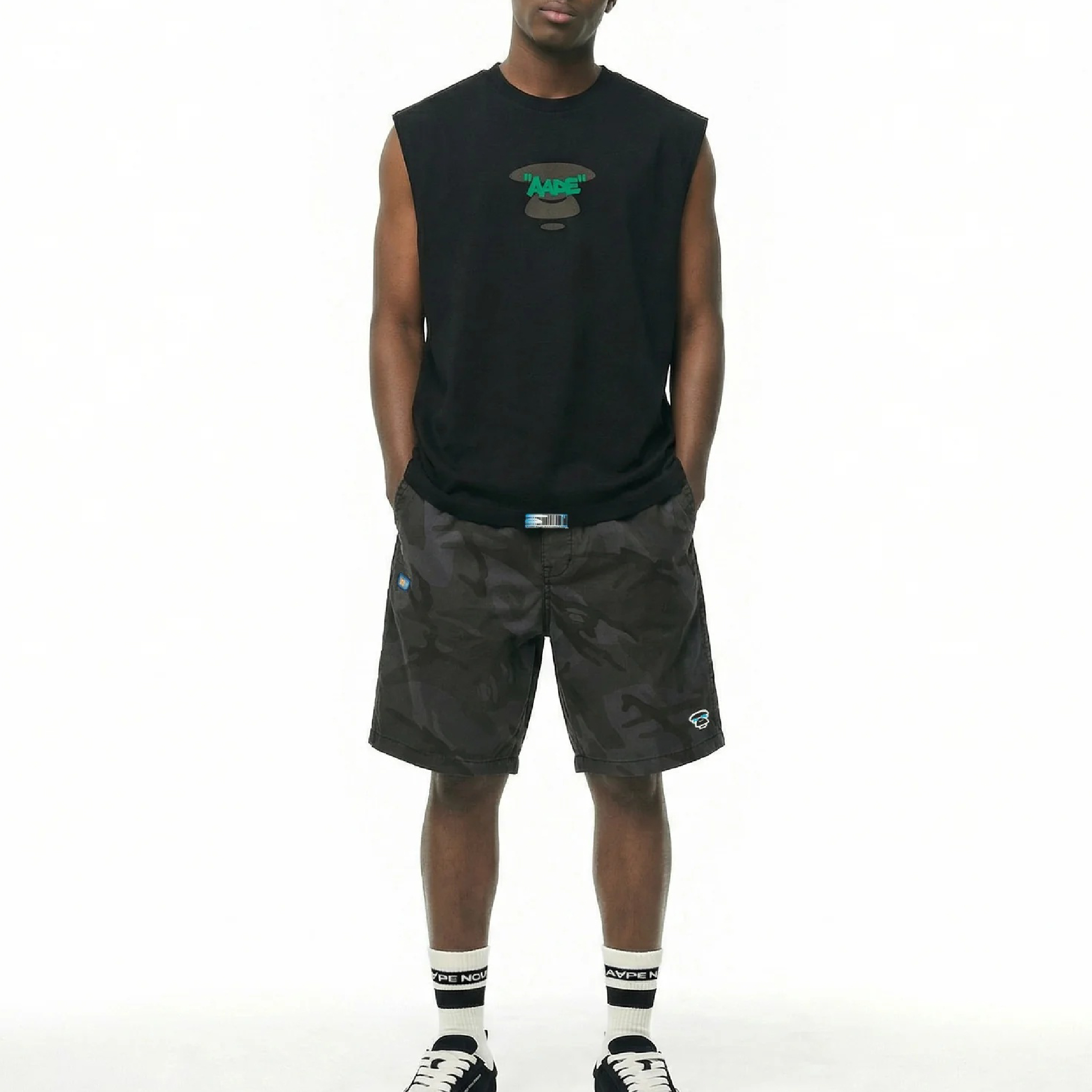 Aape A Bathing Ape UNVS Camo Shorts-12