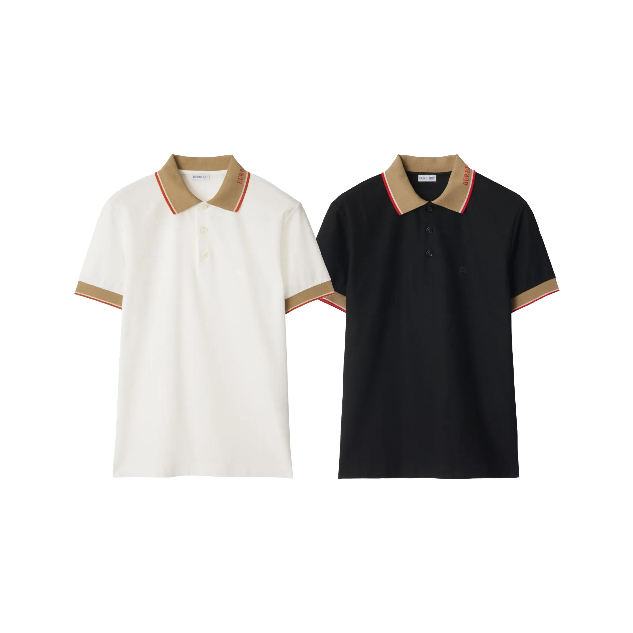Burberry Contrast Red Line Tipped Collar Polo-01