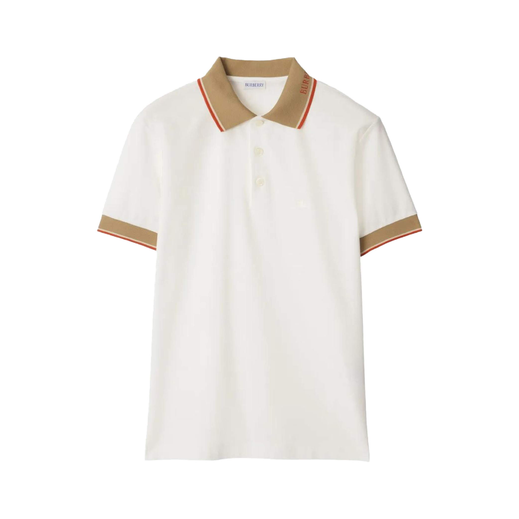 Burberry Contrast Red Line Tipped Collar Polo-02