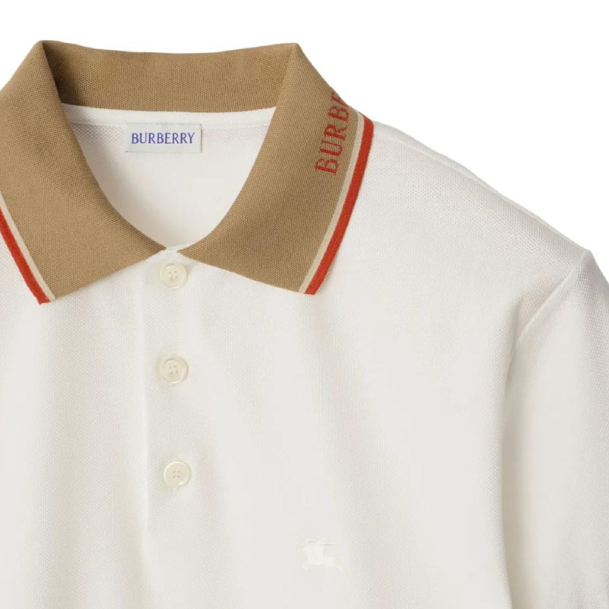 Burberry Contrast Red Line Tipped Collar Polo-04