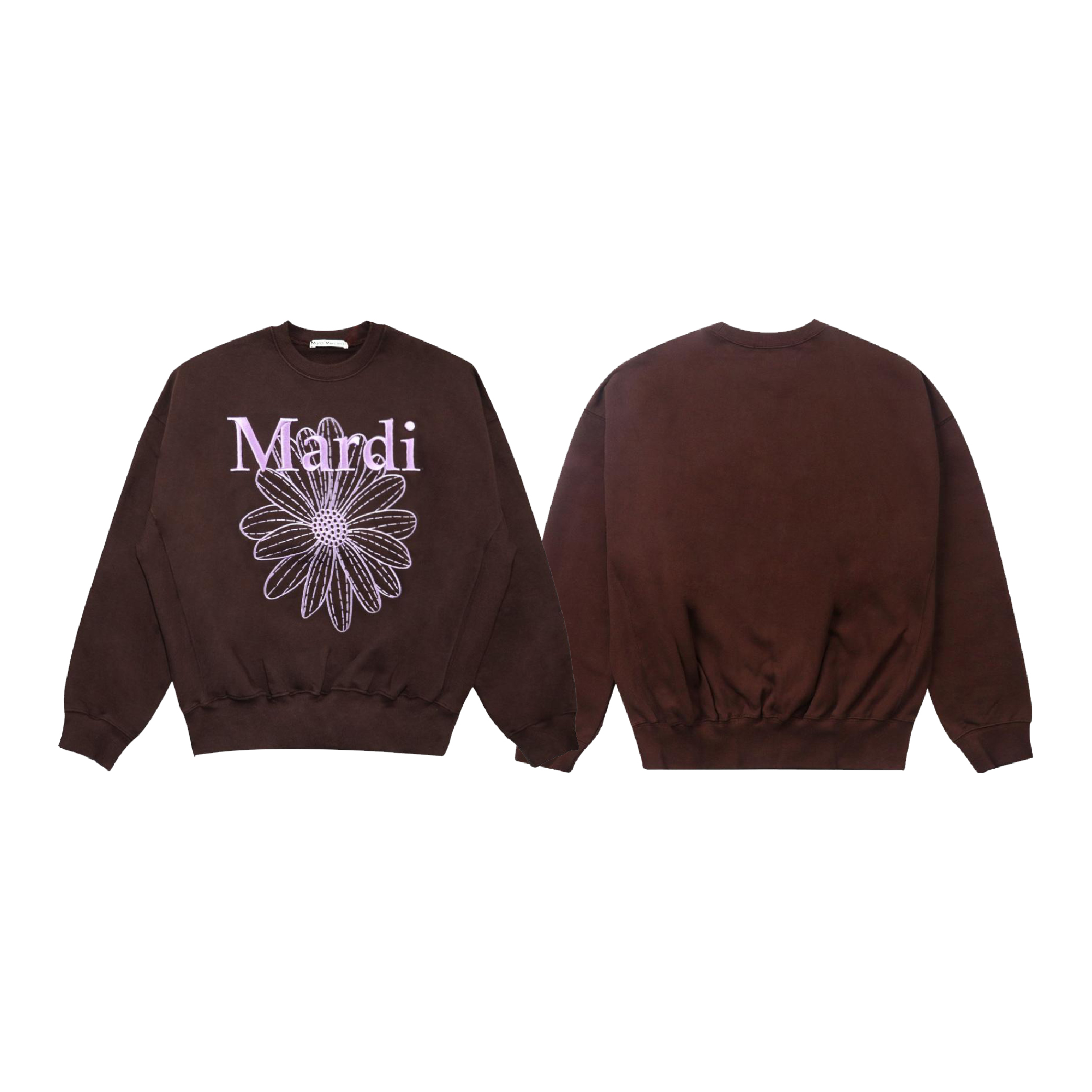 Mardi Mercredi Embroidered Flower Sweatshirt-01