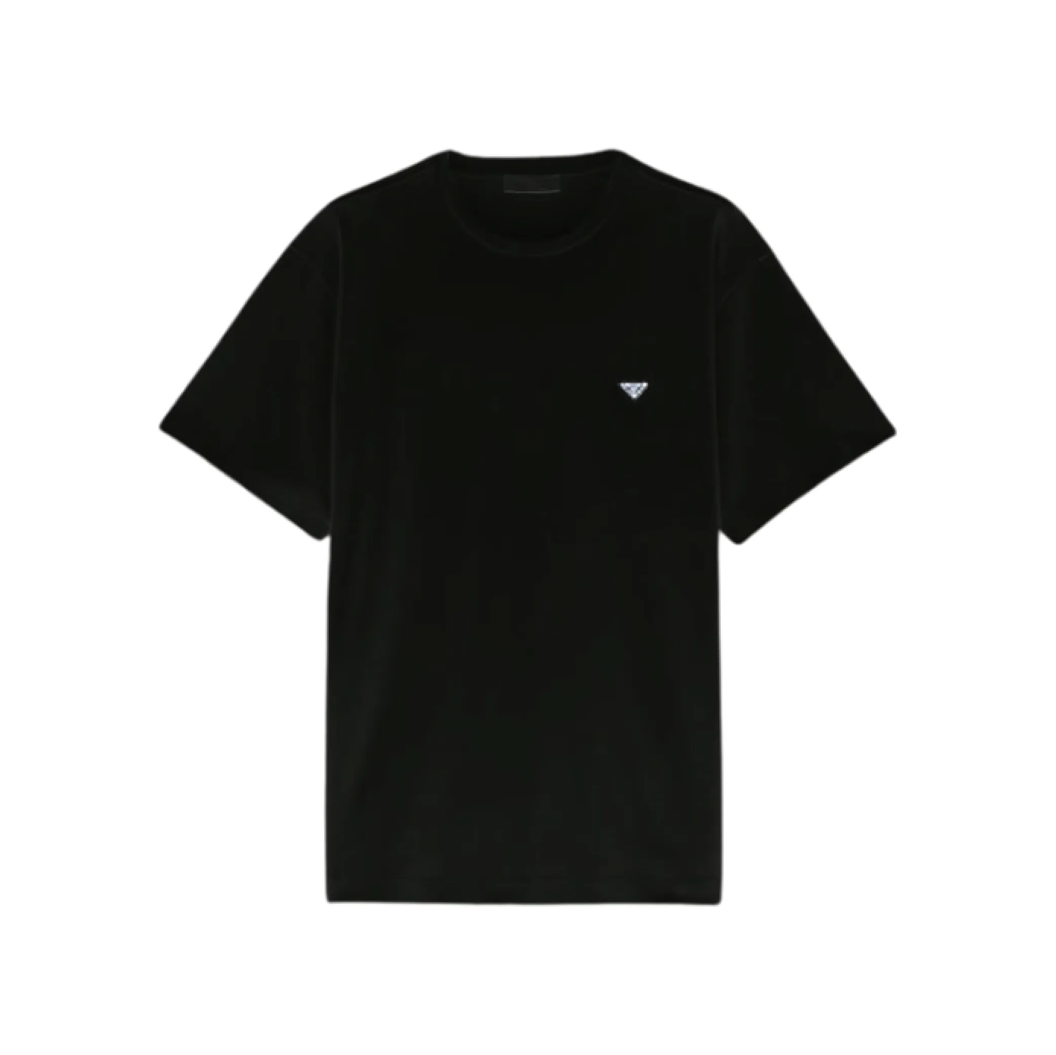 Prada Silver Metal Triangle Logo Tee-02