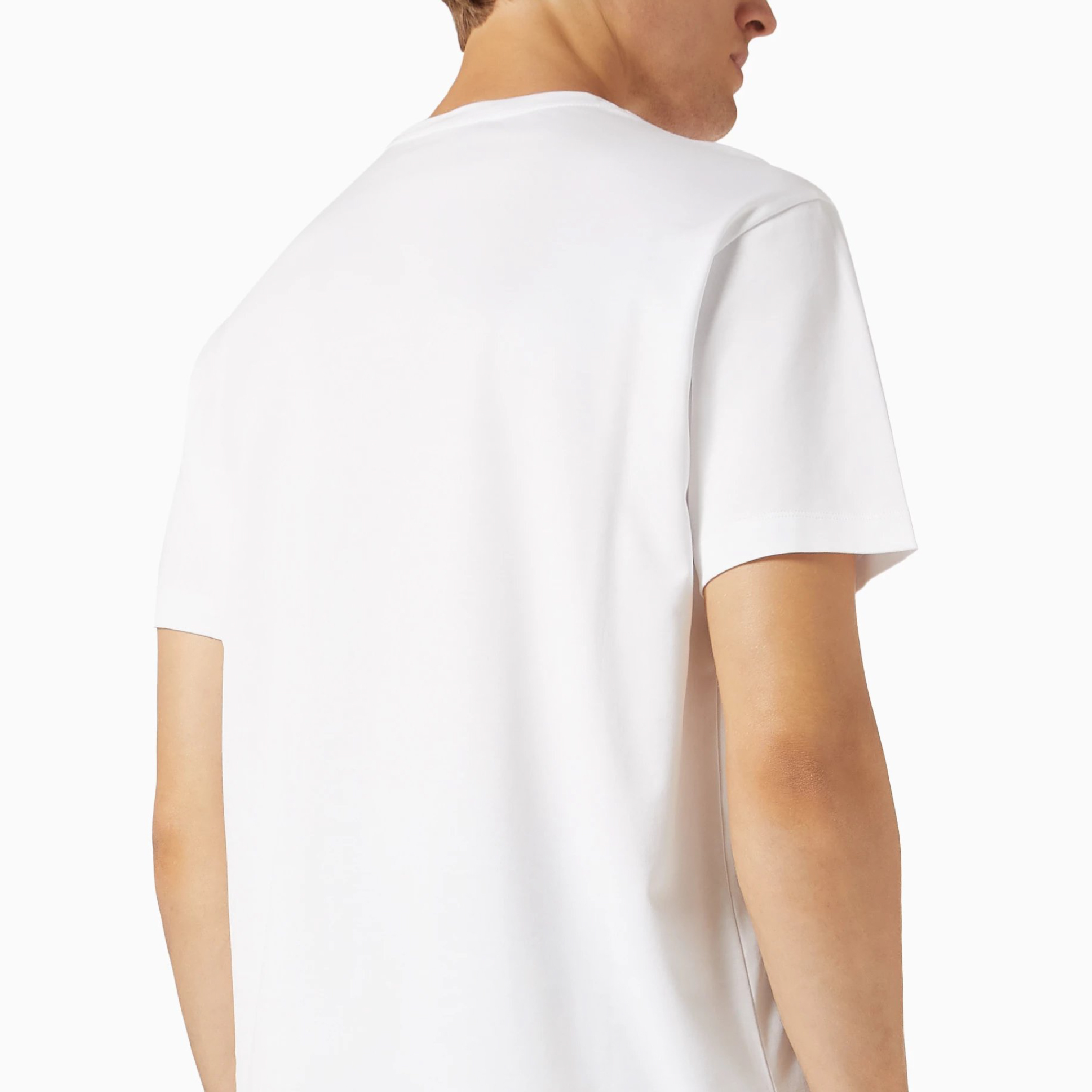 Prada Silver Metal Triangle Logo Tee-09