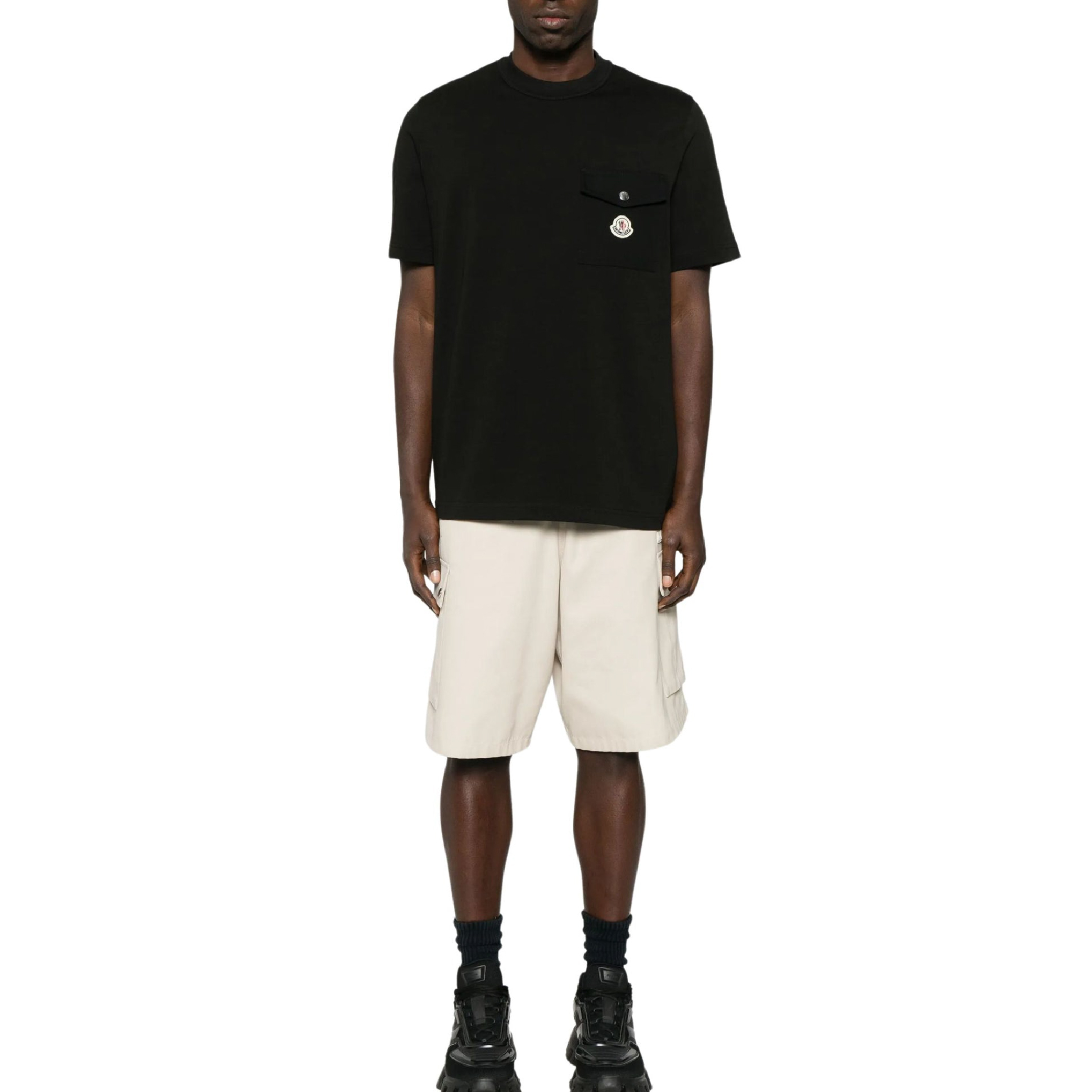 Moncler Pocket Logo Patch Tee Black-03