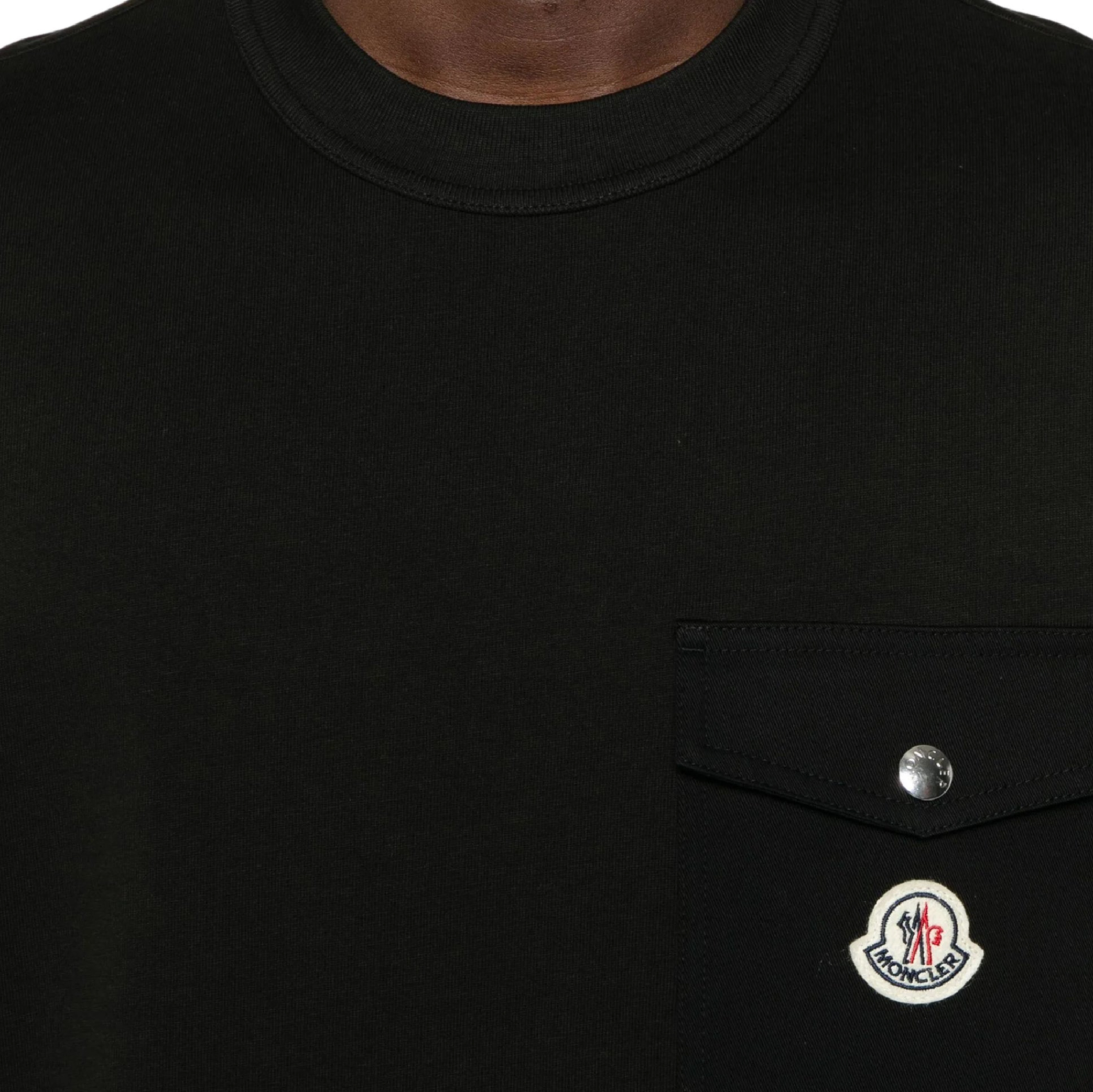 Moncler Pocket Logo Patch Tee Black-02