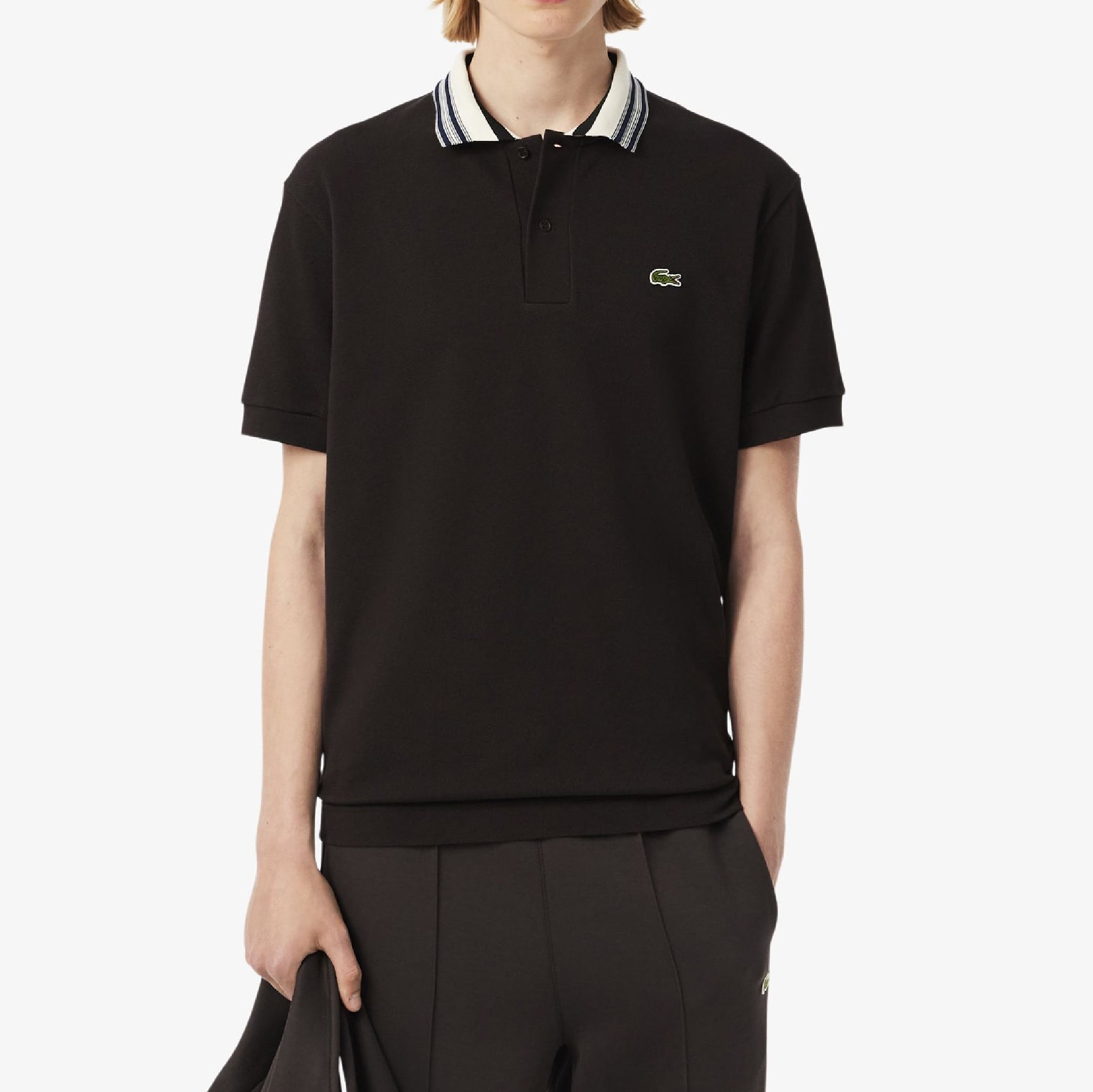 Lacoste Contrast Stripe Taped Collar Polo (Made in France)-14