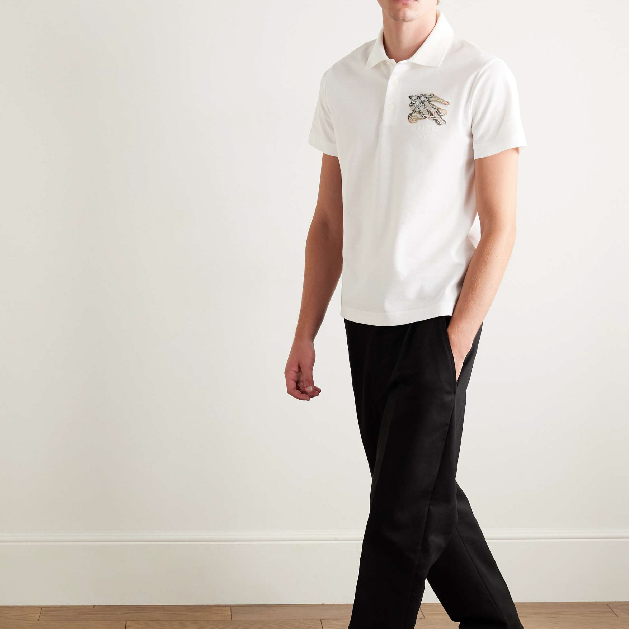 Burberry Embroidered Checkered EKD Logo Polo-09