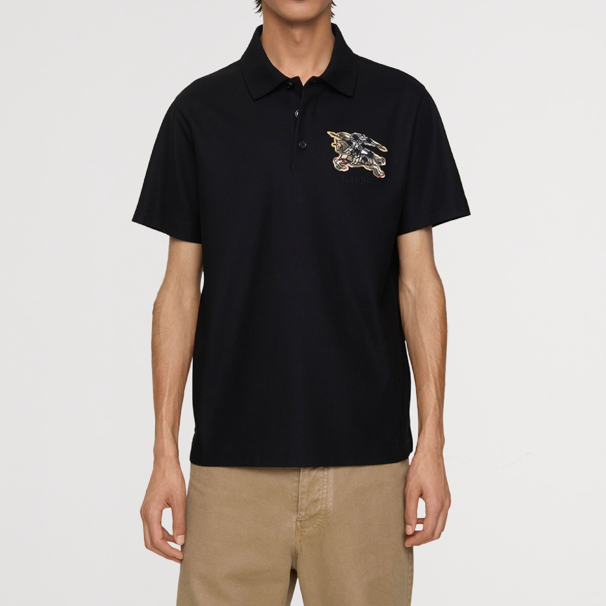 Burberry Embroidered Checkered EKD Logo Polo-07