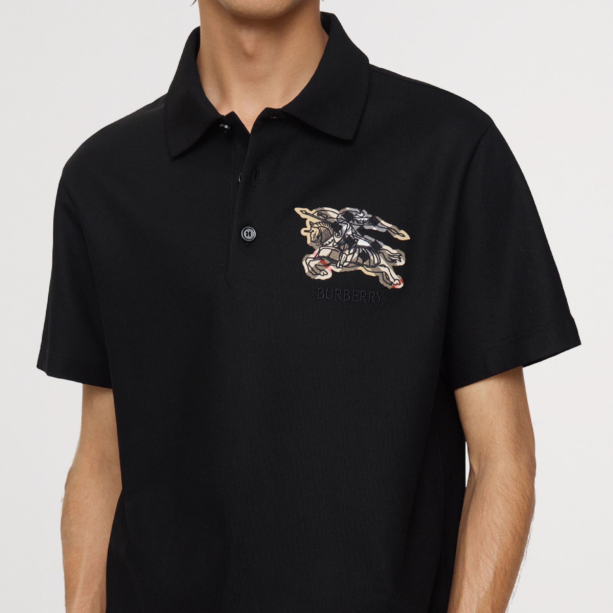 Burberry Embroidered Checkered EKD Logo Polo-06