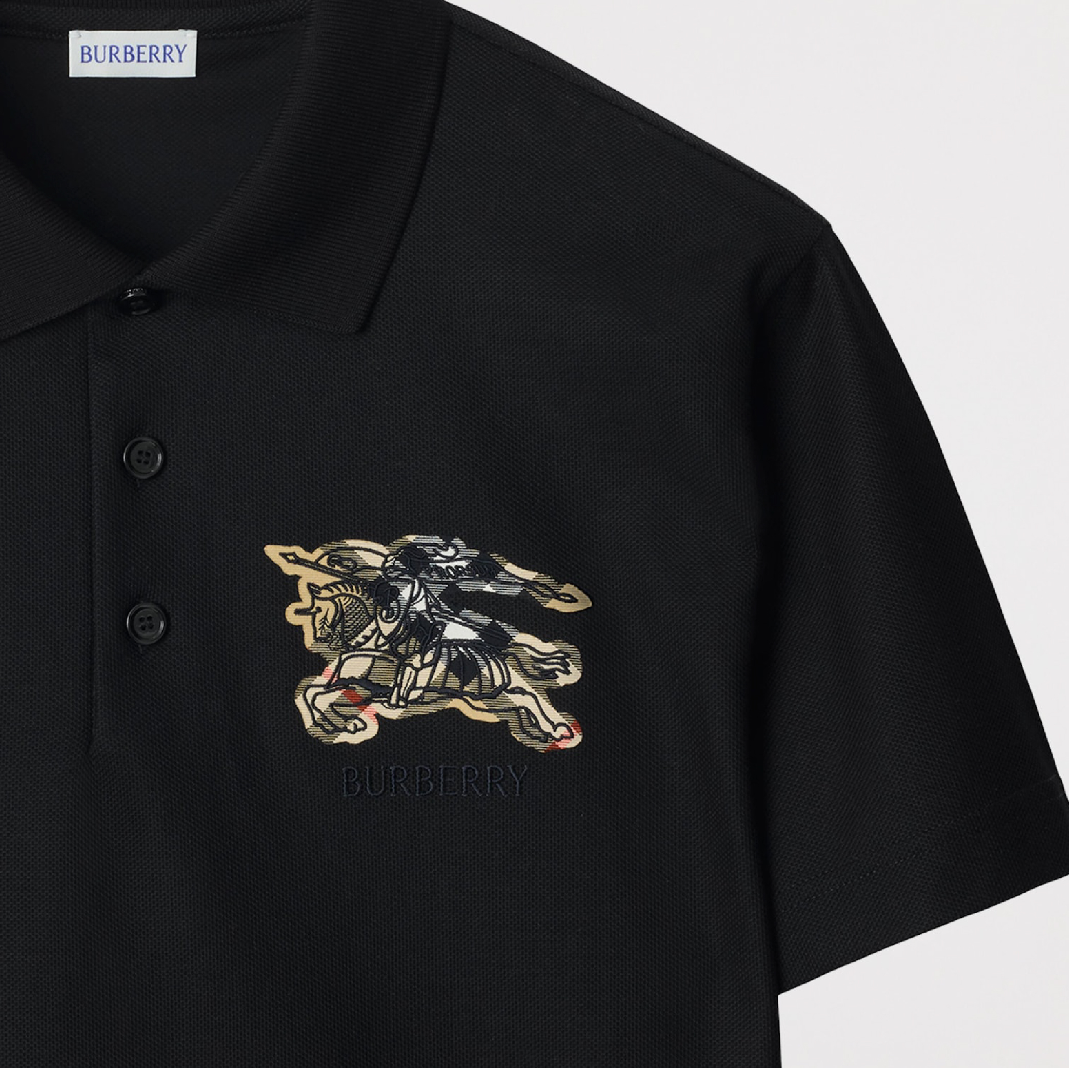 Burberry Embroidered Checkered EKD Logo Polo-05