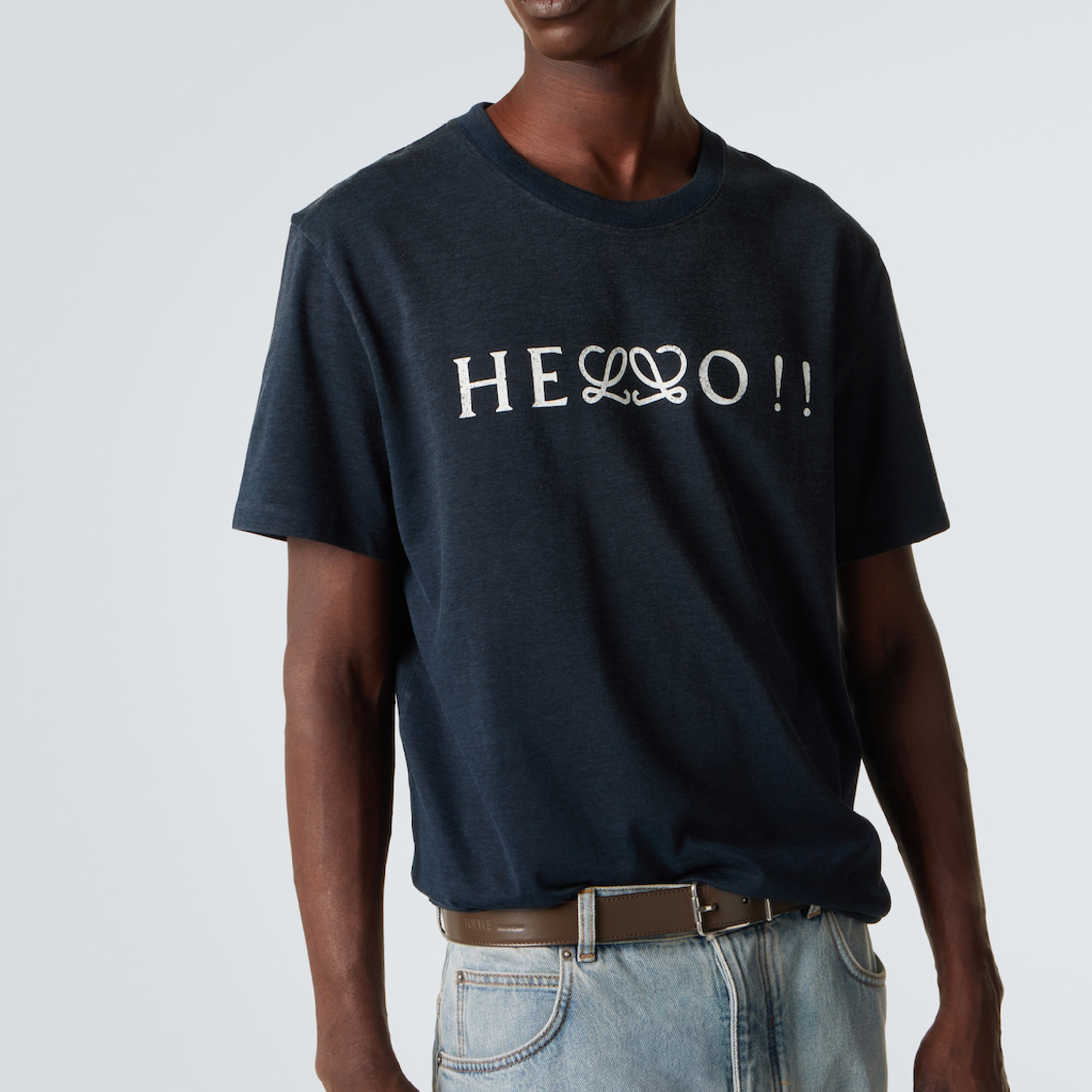 Loewe Hello Anagram Navy Blue Tee-05