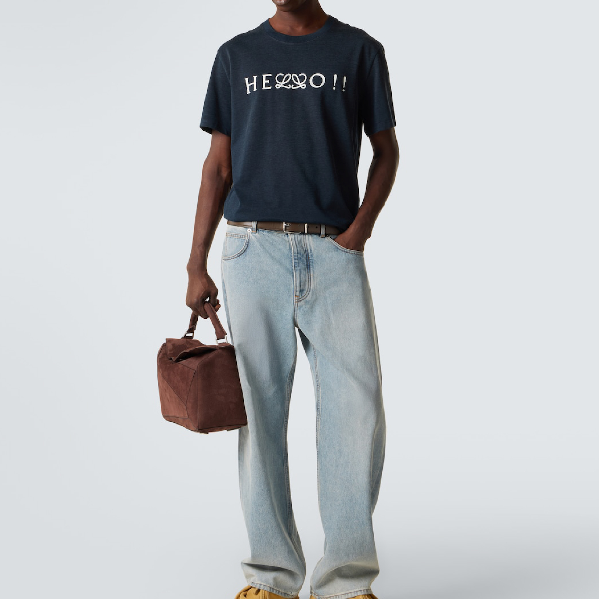 Loewe Hello Anagram Navy Blue Tee-07