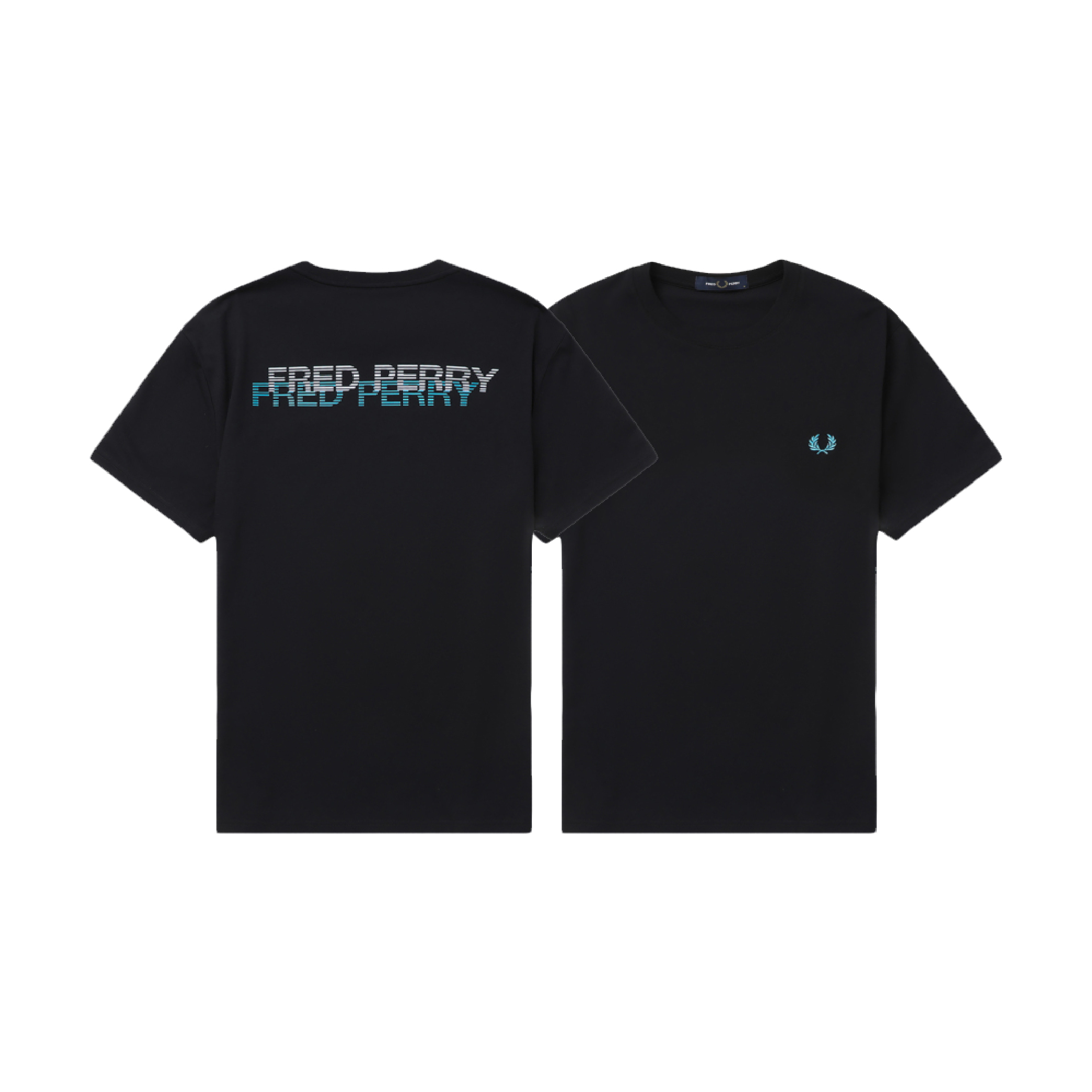 Fred Perry Contrast Stacked Back Wording Logo Tee-01