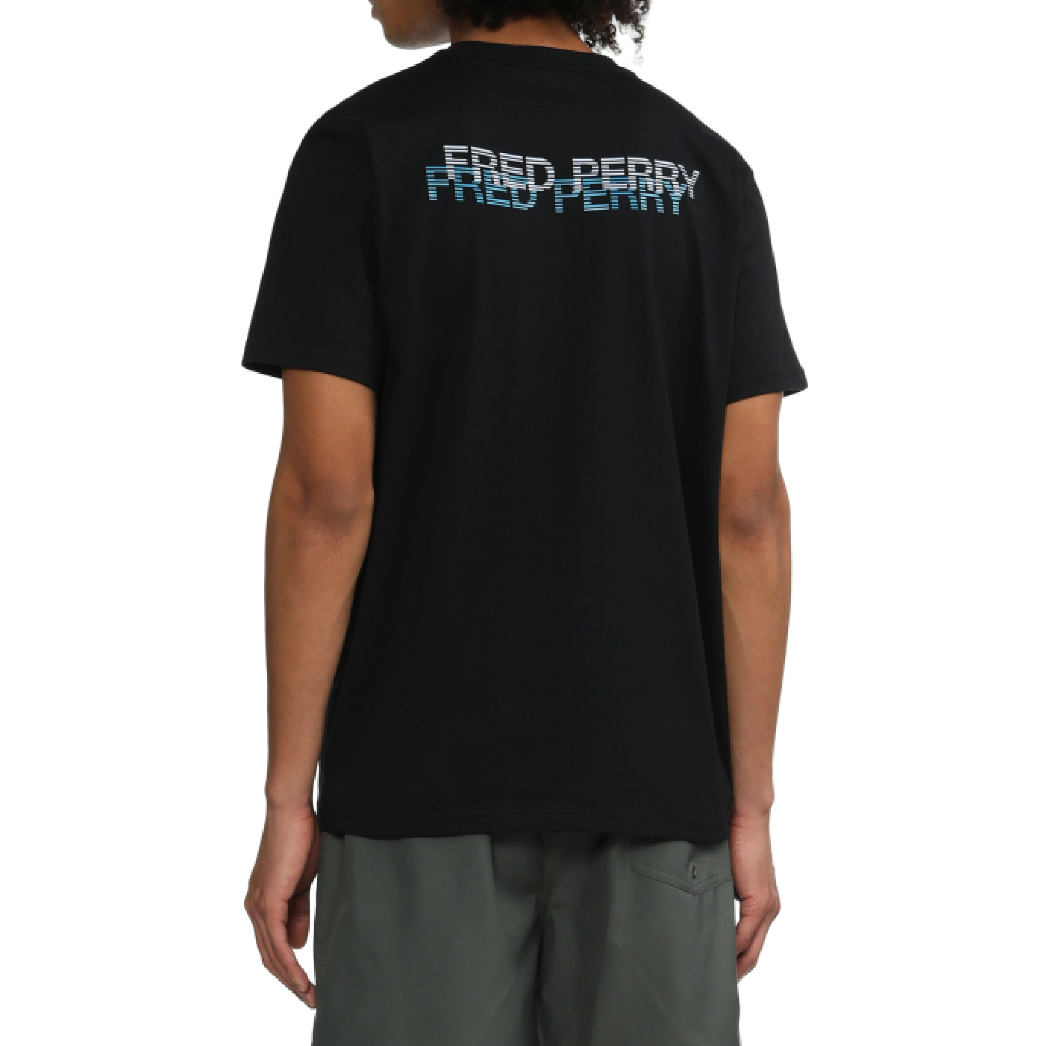 Fred Perry Contrast Stacked Back Wording Logo Tee-06