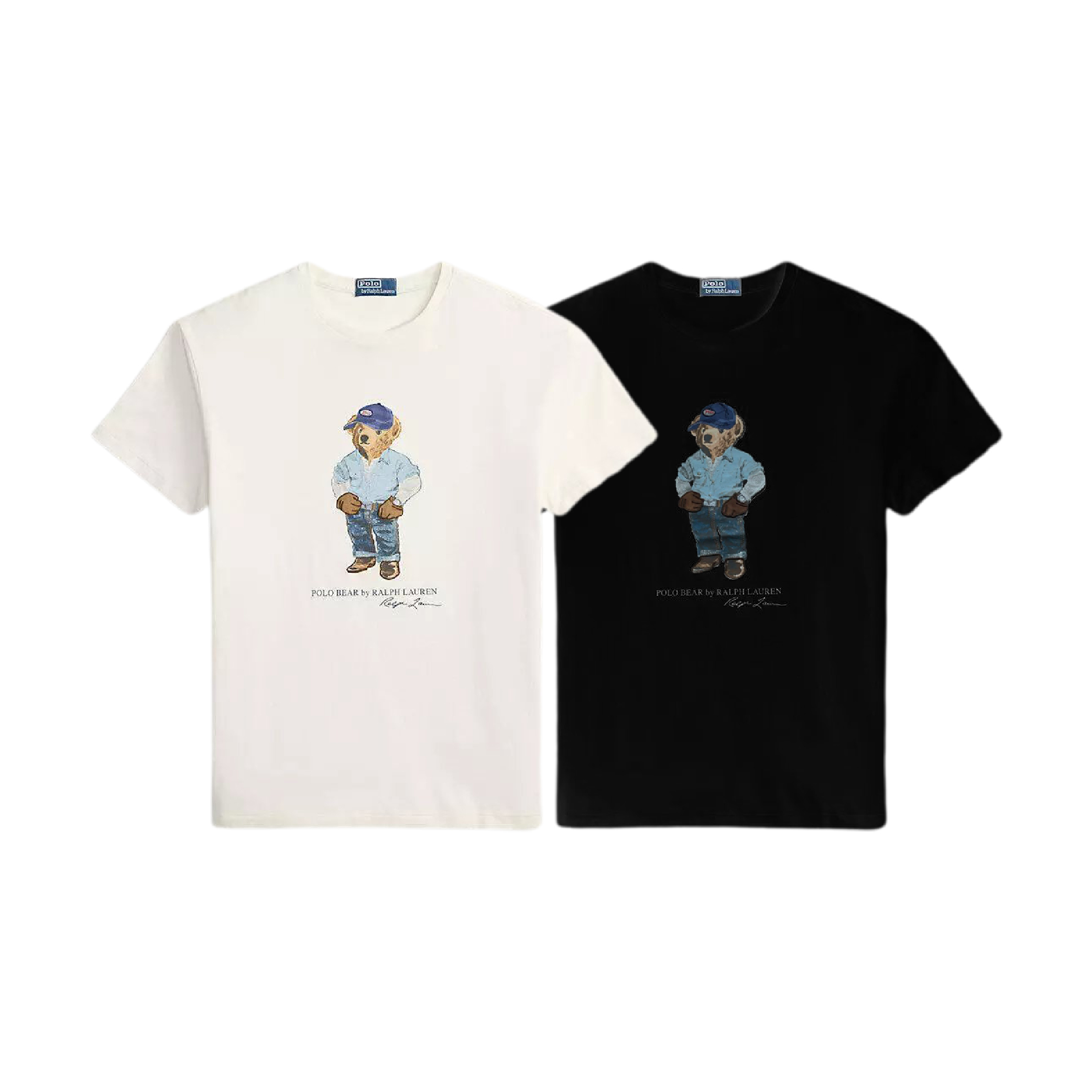 Polo Ralph Lauren Men's Polo Bear blue cap with gloves tee-01