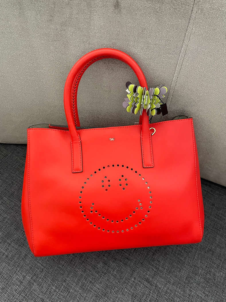 Anya Hindmarch Smiley Featherweight Ebury leather shopper 1