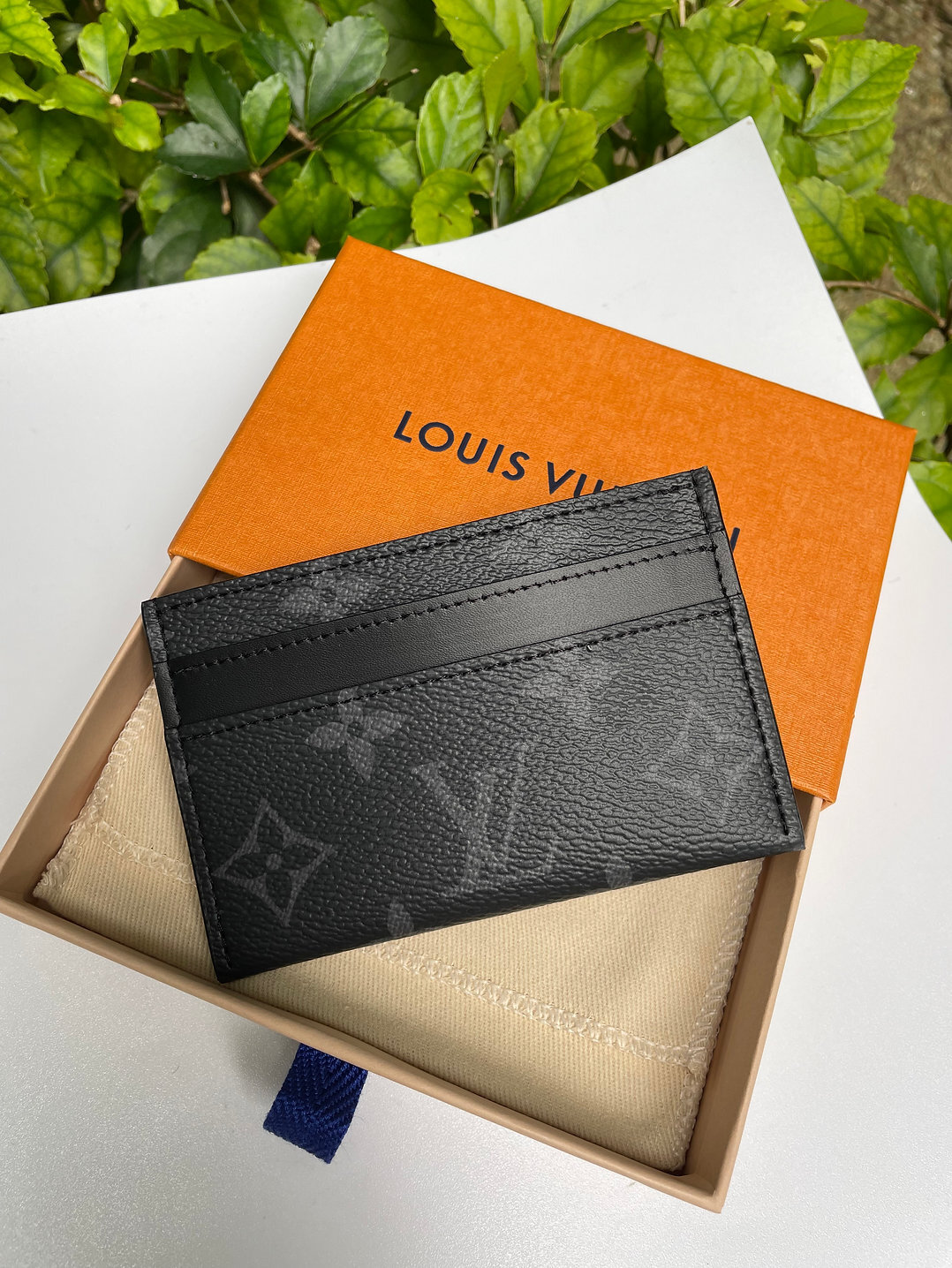 Louis Vuitton Double Card Holder Monogram Eclipse Canvas M62170