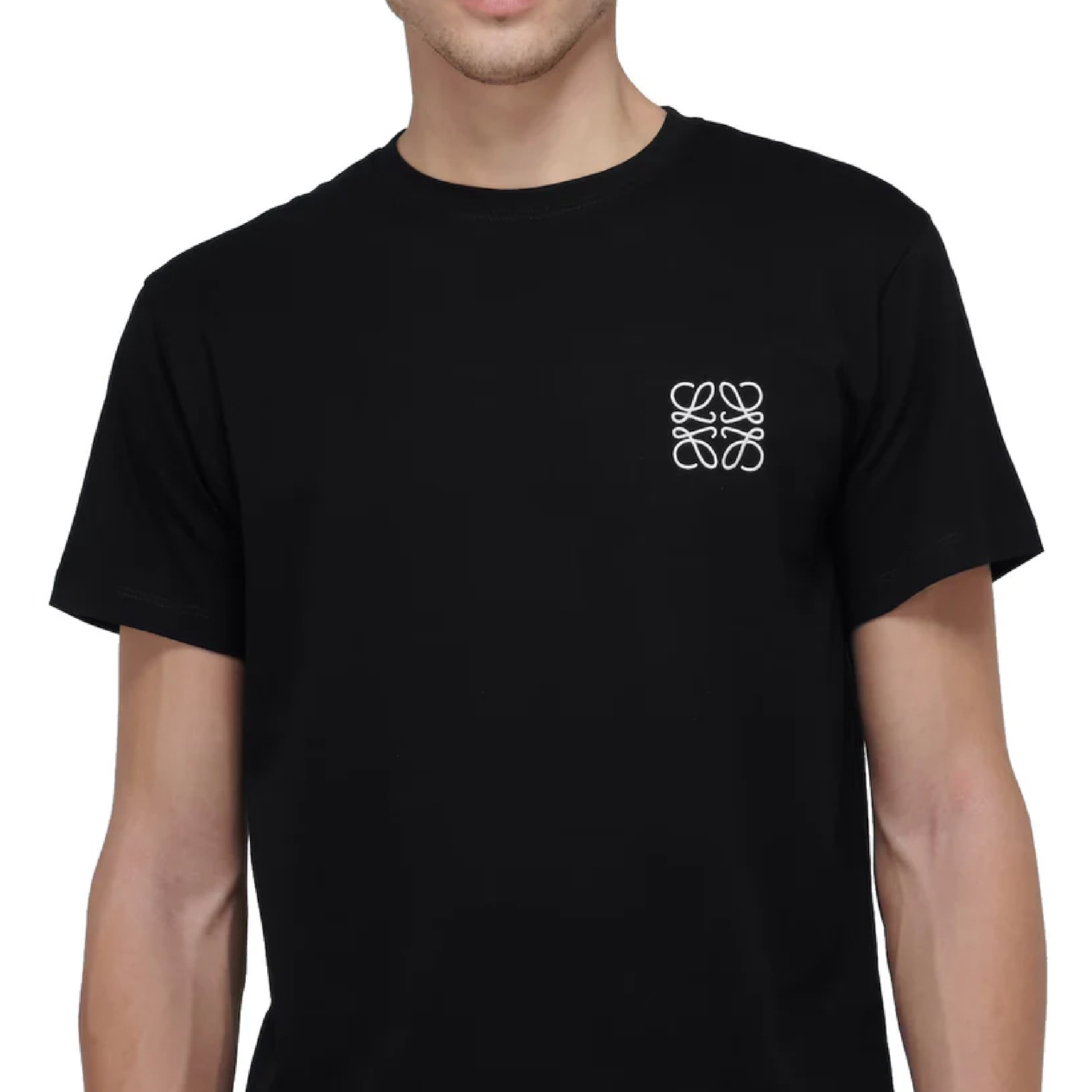 Loewe Anagram Embroidered T-Shirt (Black)-03