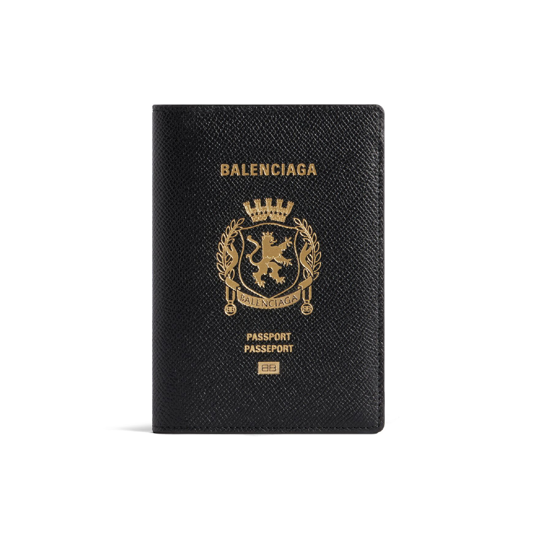 BALENCIAGA MEN'S PASSPORT HOLDER IN BLACK-01