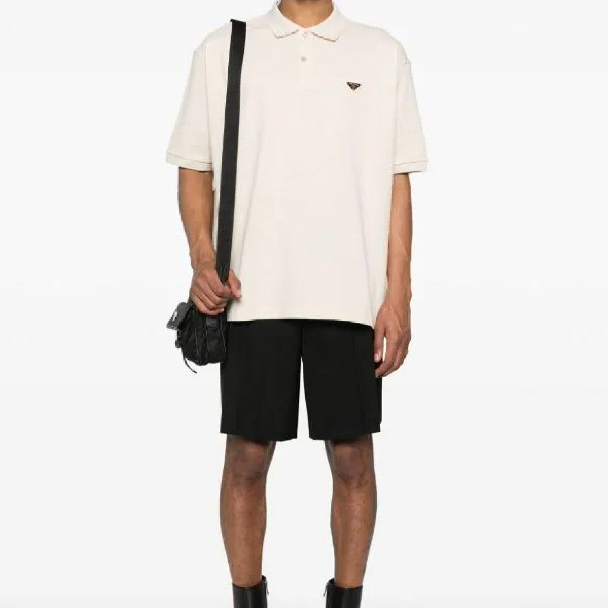 Prada logo-plaque polo shirt-03