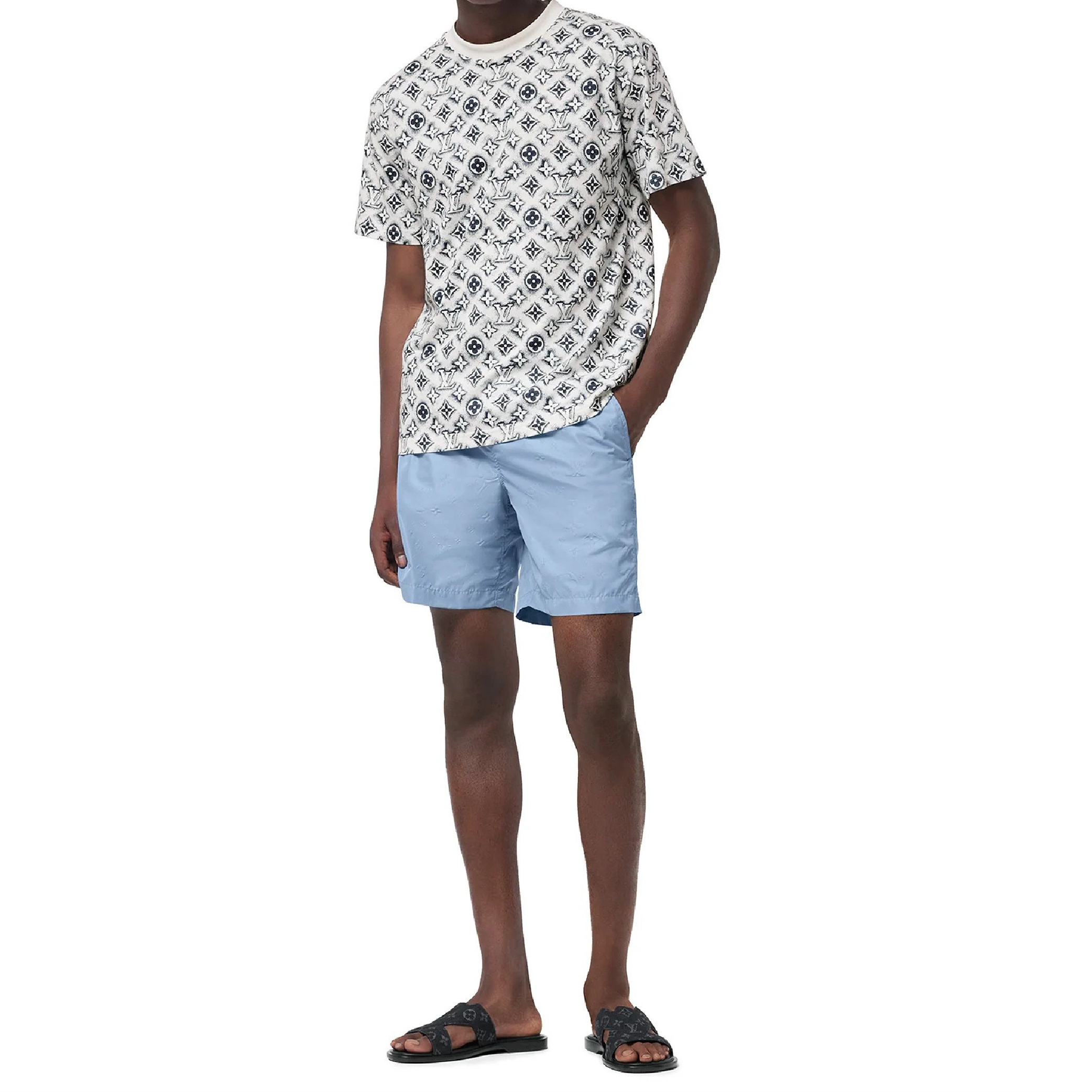 Louis Vuitton Monogram White Deep Black T Shirt-03