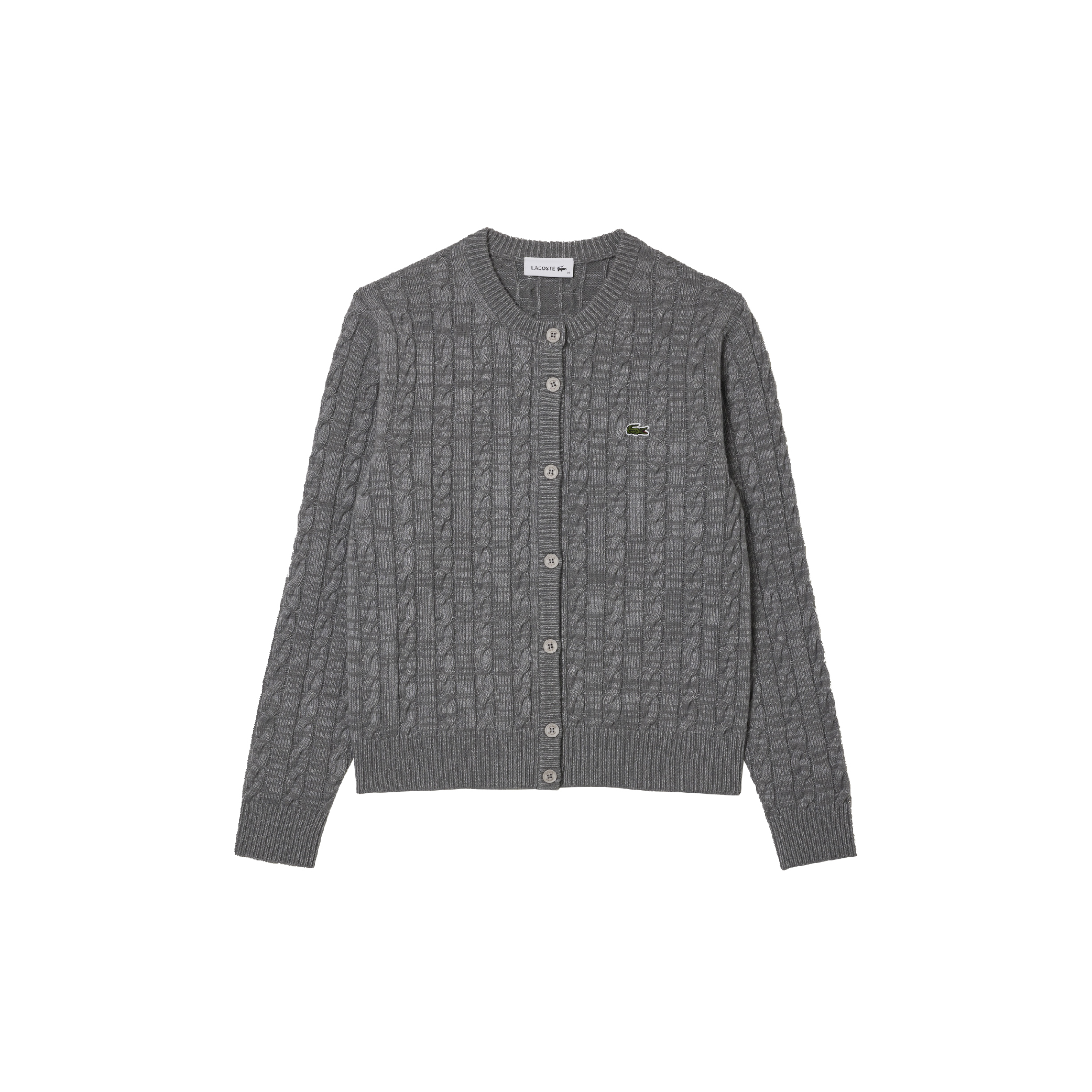 Lacoste Women's Cotton and Wool Cable Knit Cardigan-02
