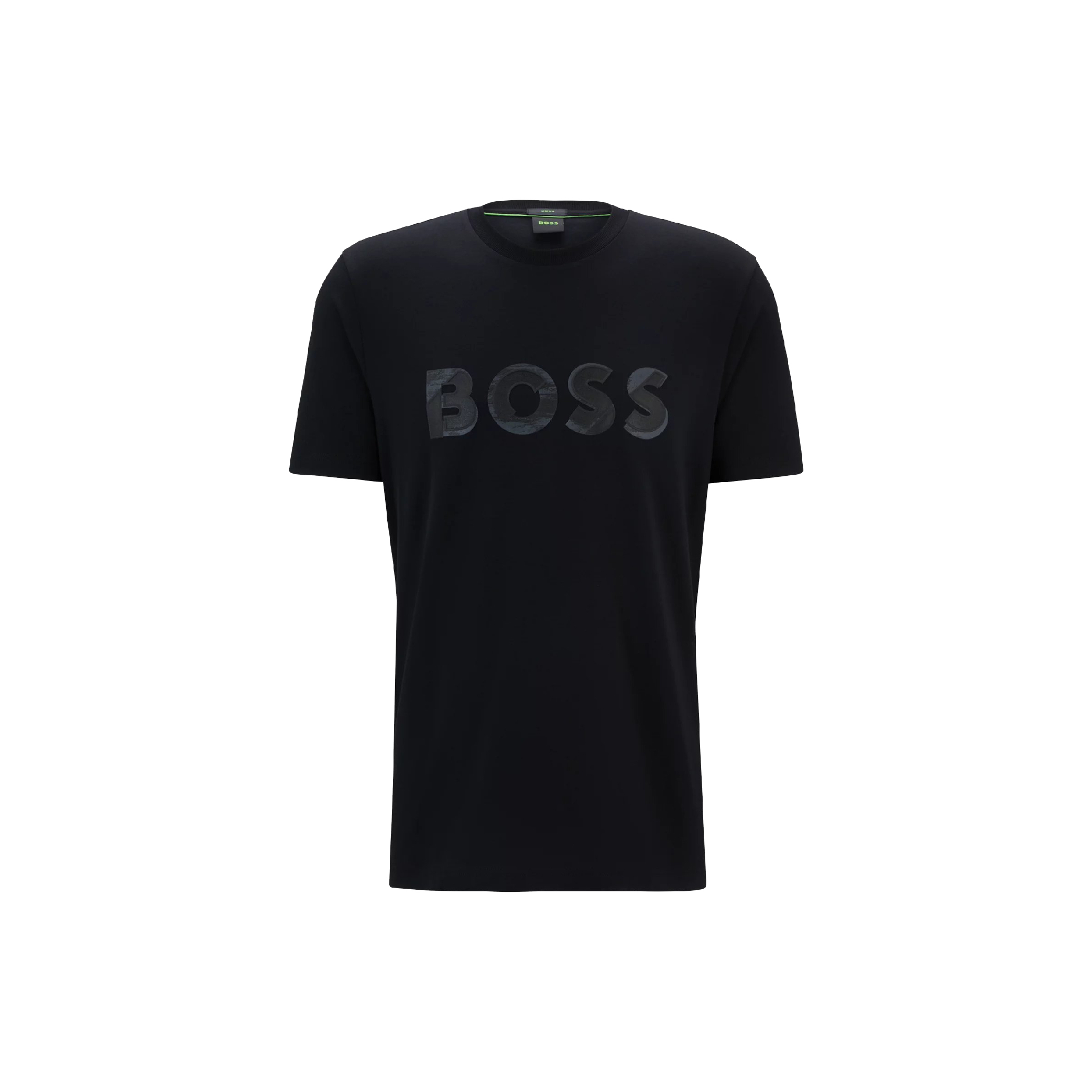 HUGO BOSS Stretch-cotton short-sleeved T-shirt with logo artwork-01