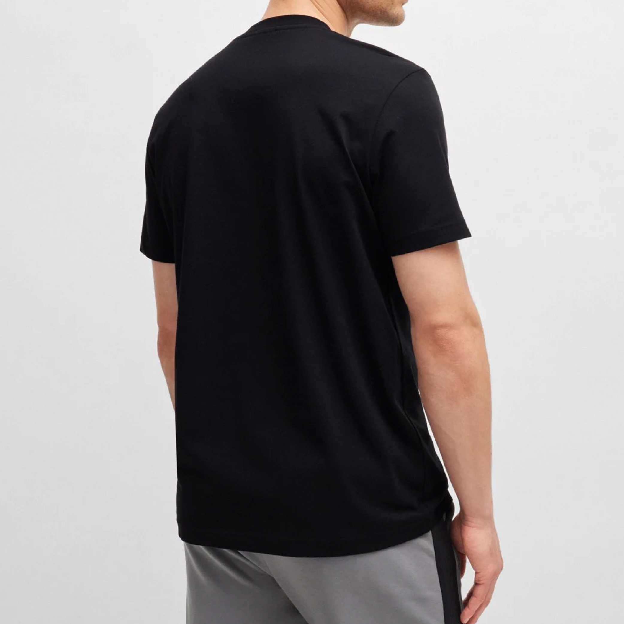 HUGO BOSS Stretch-cotton short-sleeved T-shirt with logo artwork-06