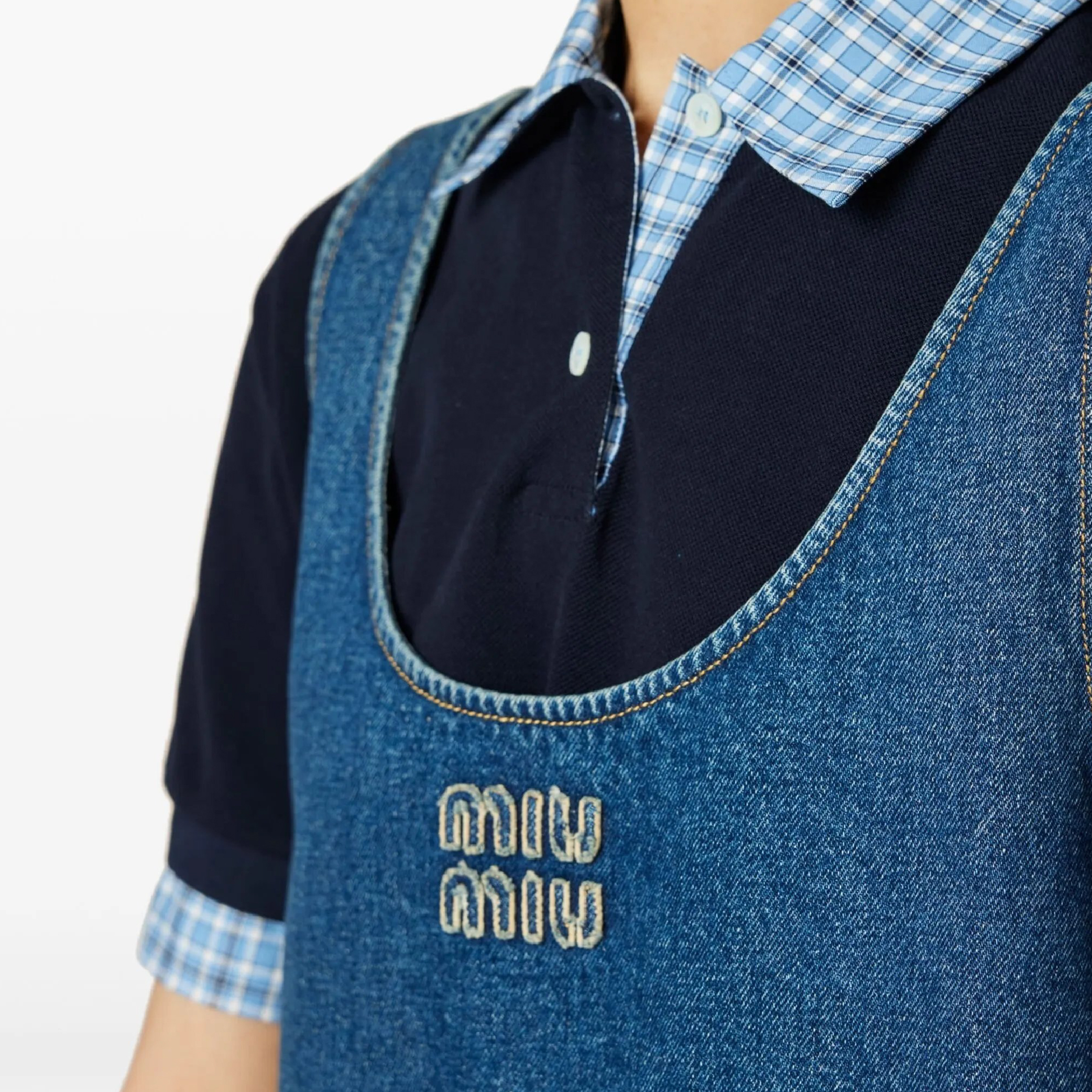 Miu Miu Sleeveless Denim Dress-06