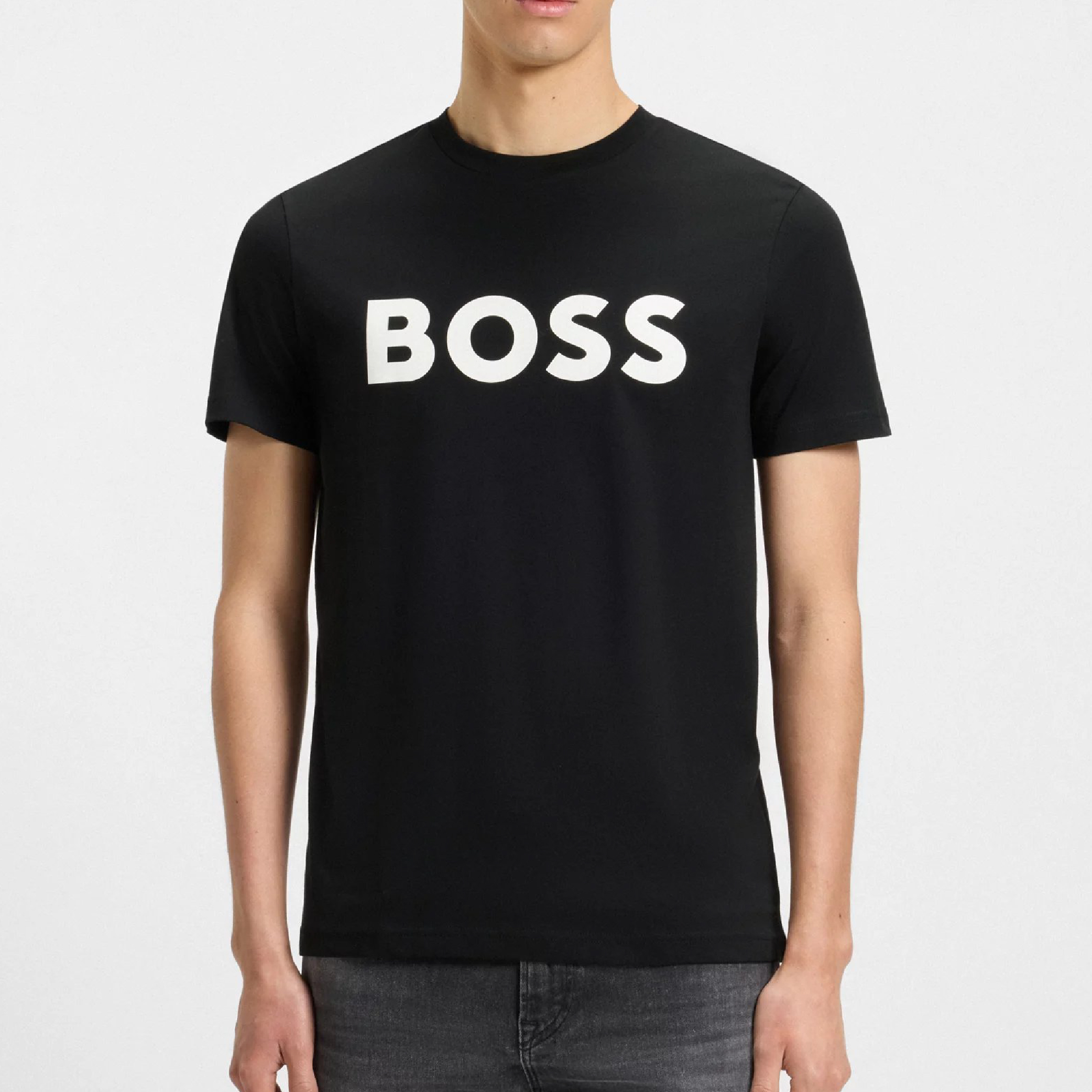 Hugo boss Cotton-jersey T-shirt with rubber-print logo-05