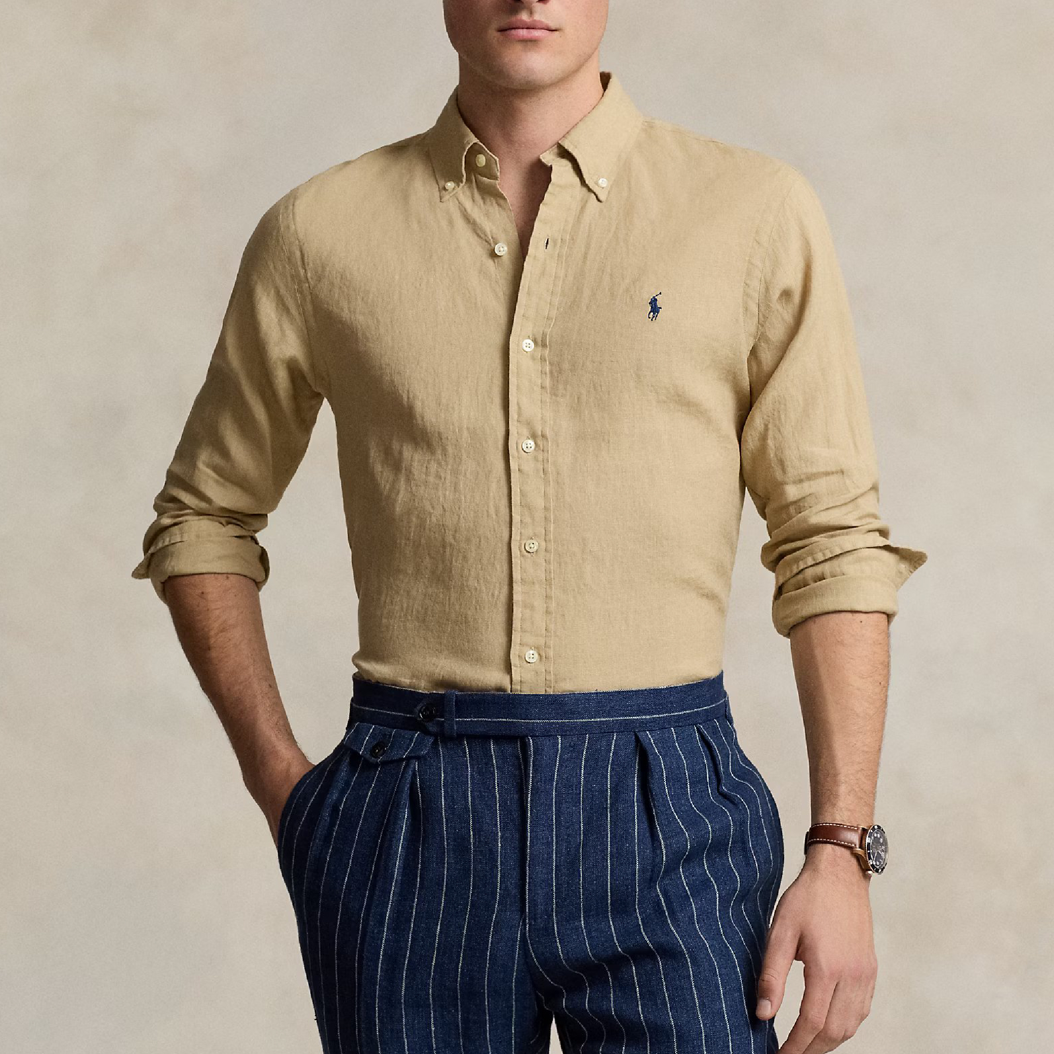 Raph Lauren Classic Fit Linen Shirt-05