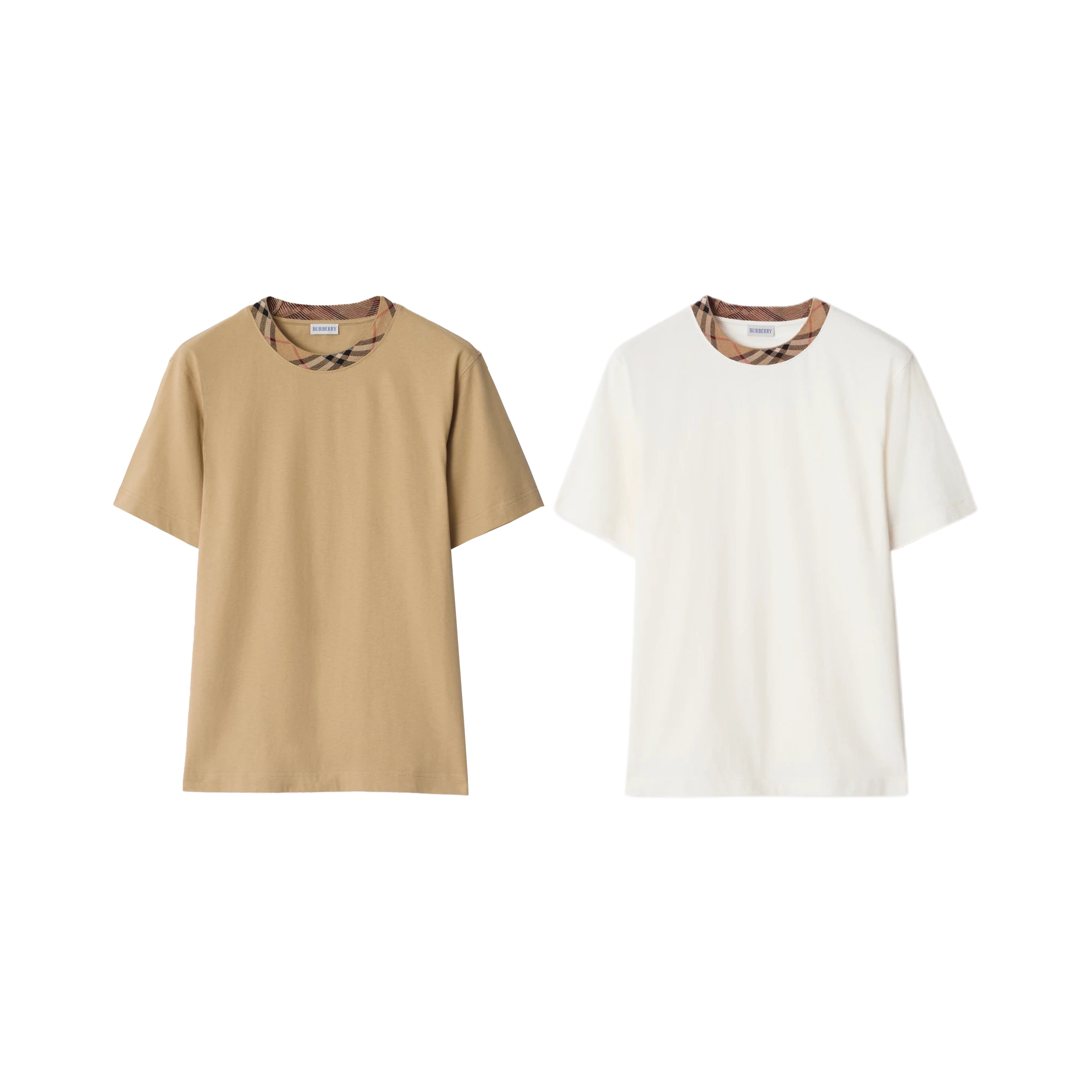 Burberry Check Trim Cotton T-shirt-03