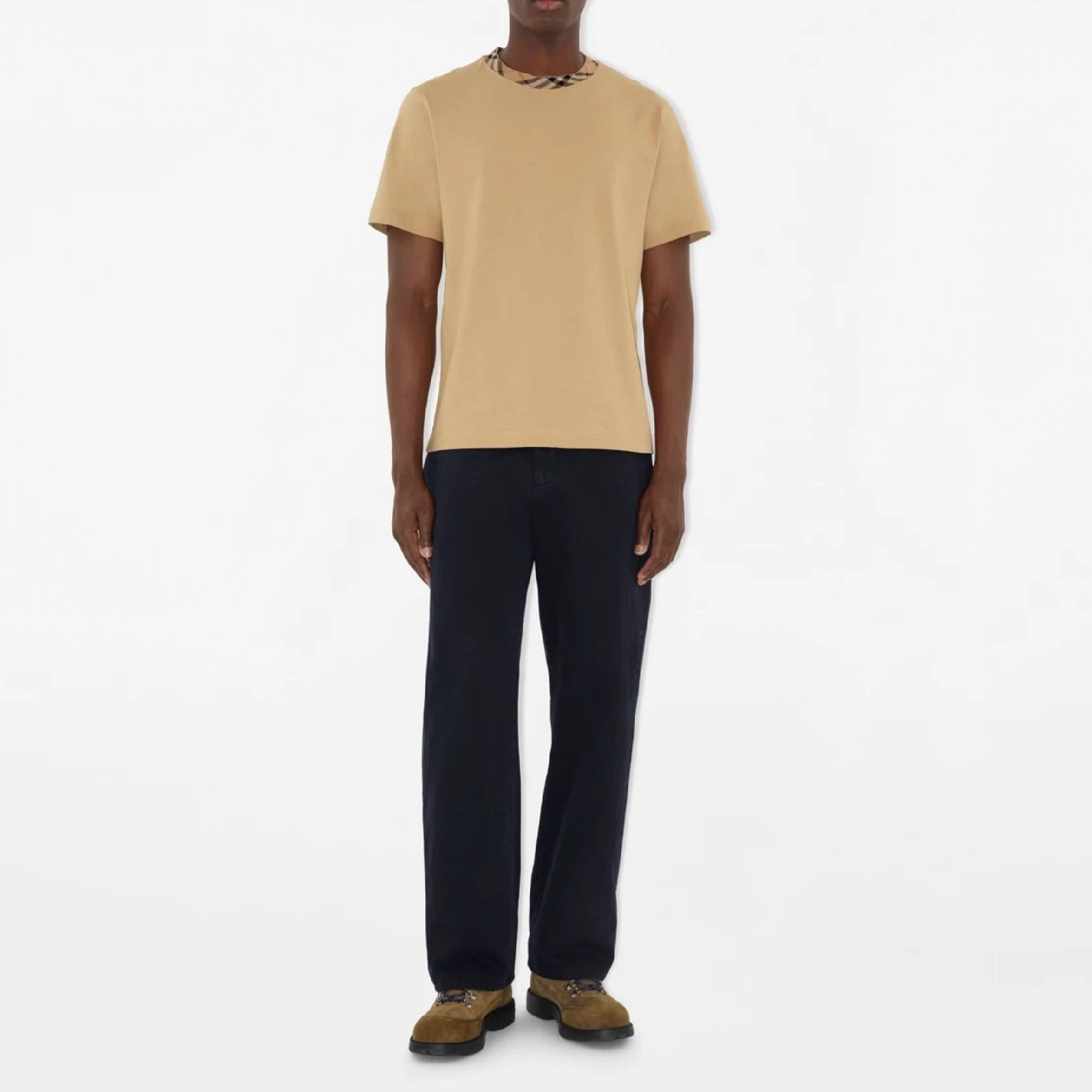 Burberry Check Trim Cotton T-shirt-08
