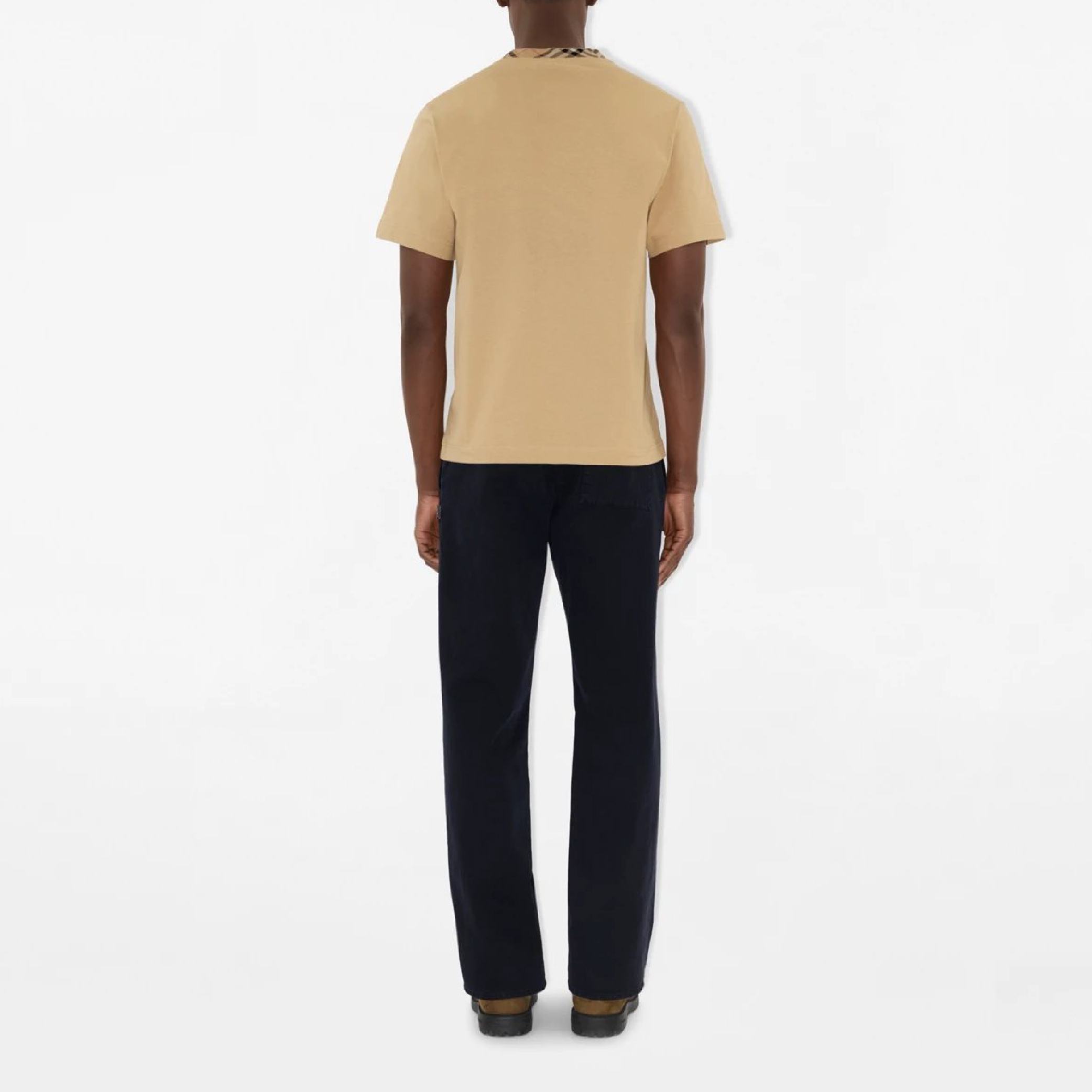 Burberry Check Trim Cotton T-shirt-09