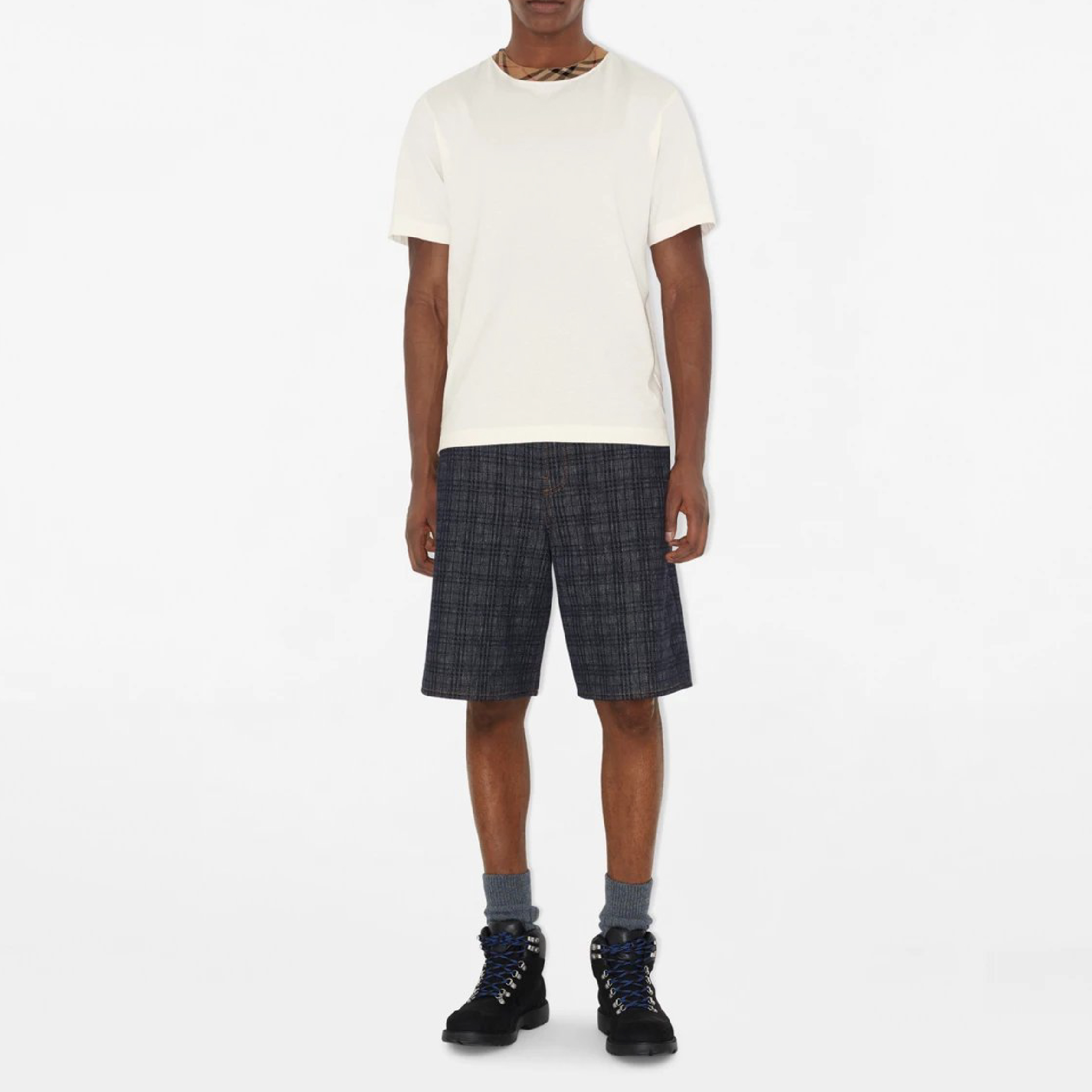 Burberry Check Trim Cotton T-shirt-10