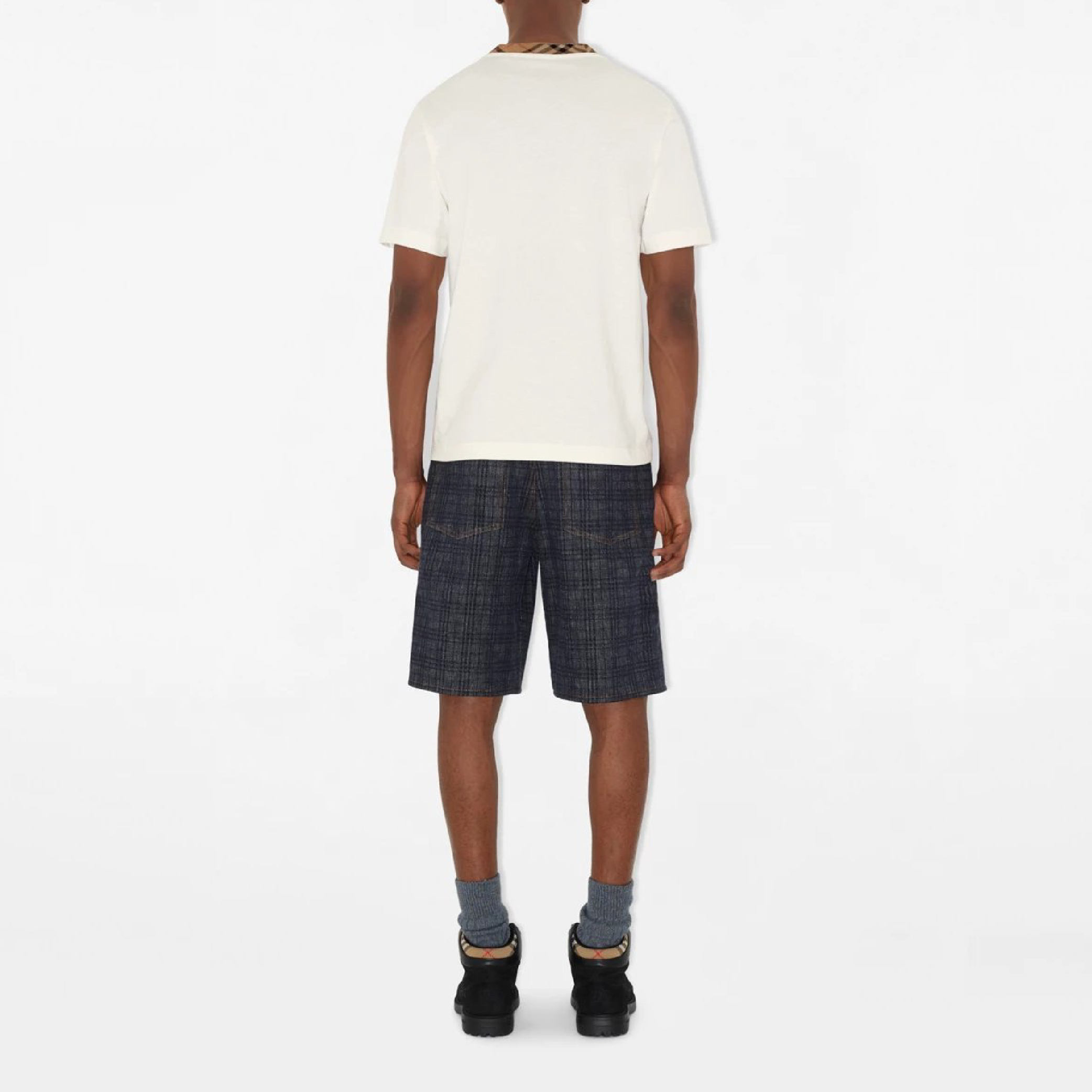Burberry Check Trim Cotton T-shirt-11