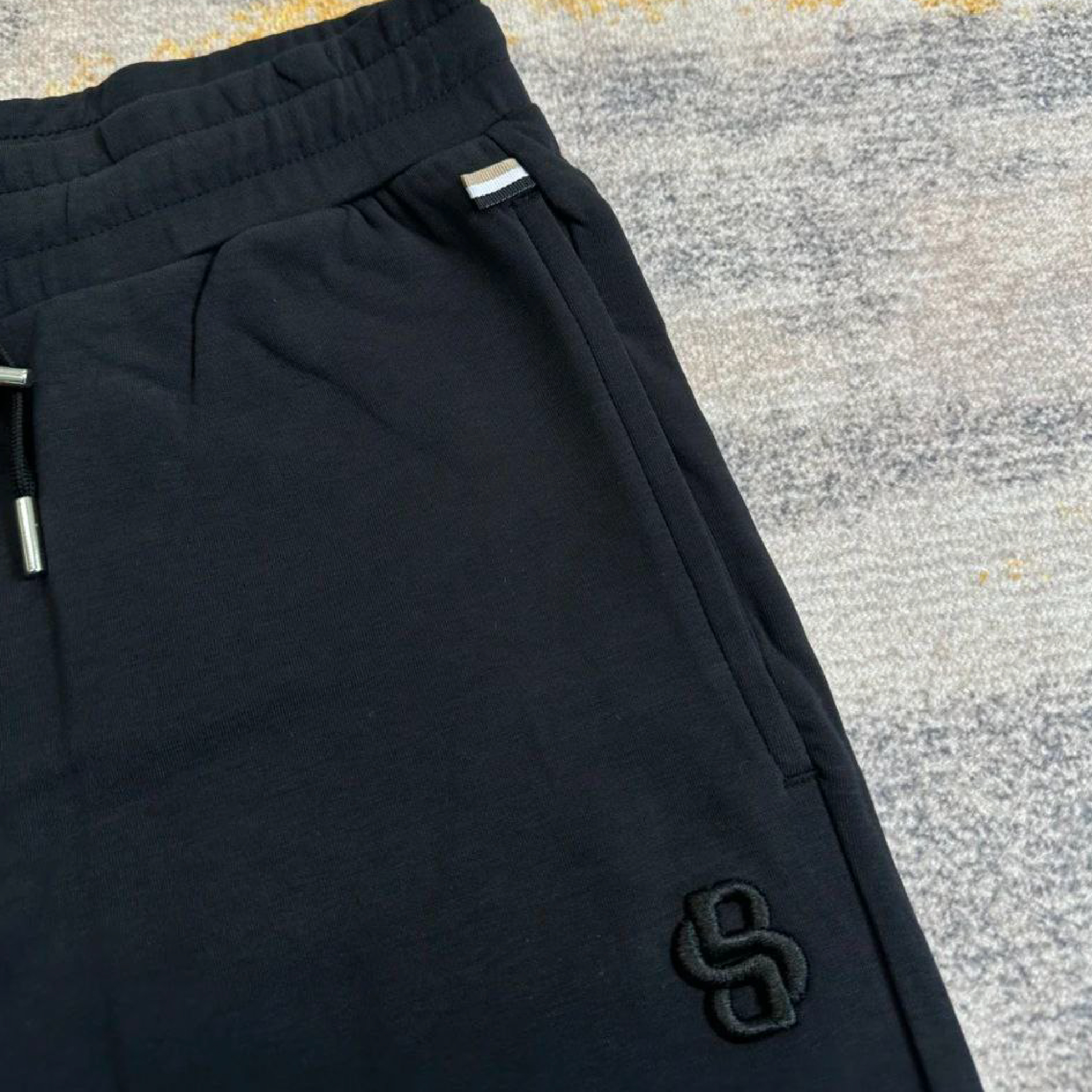 Hugo Boss Interlock B Logo Black Shorts-05