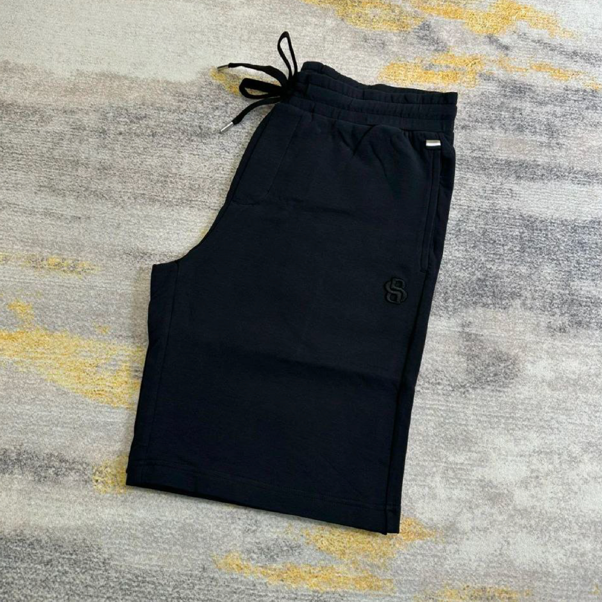 Hugo Boss Interlock B Logo Black Shorts-04