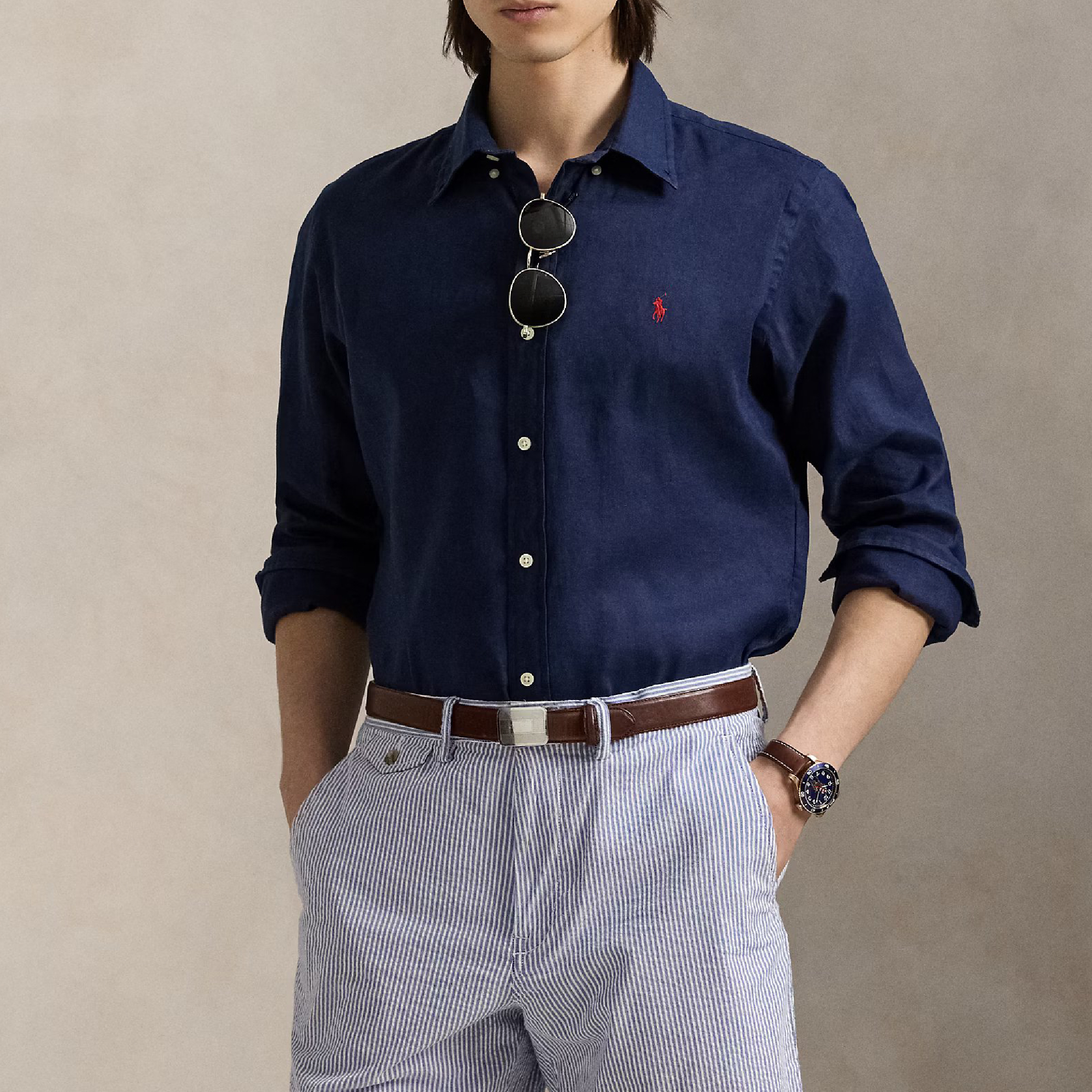 Ralph Lauren Classic Fit Linen-Cotton Shirt-08