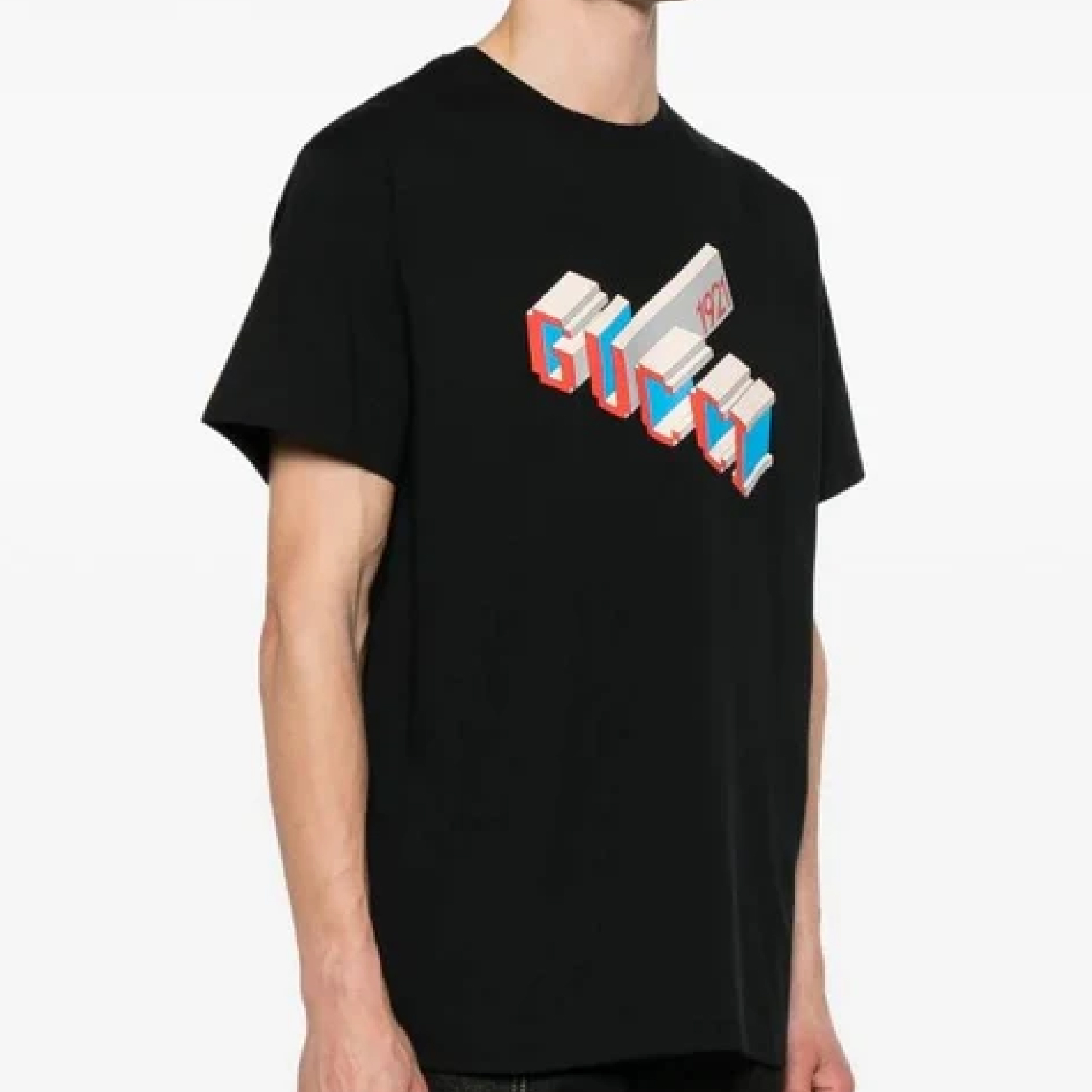 Gucci Stamp 3D 1921 T-Shirt Black-03